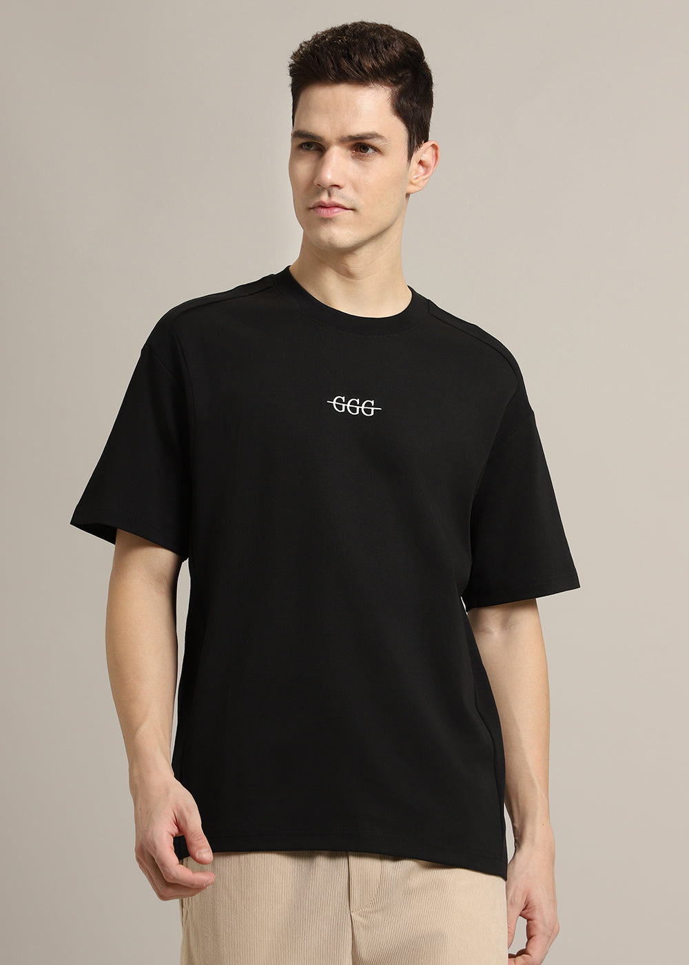 Cut And Sew Black Oversized T-shirt