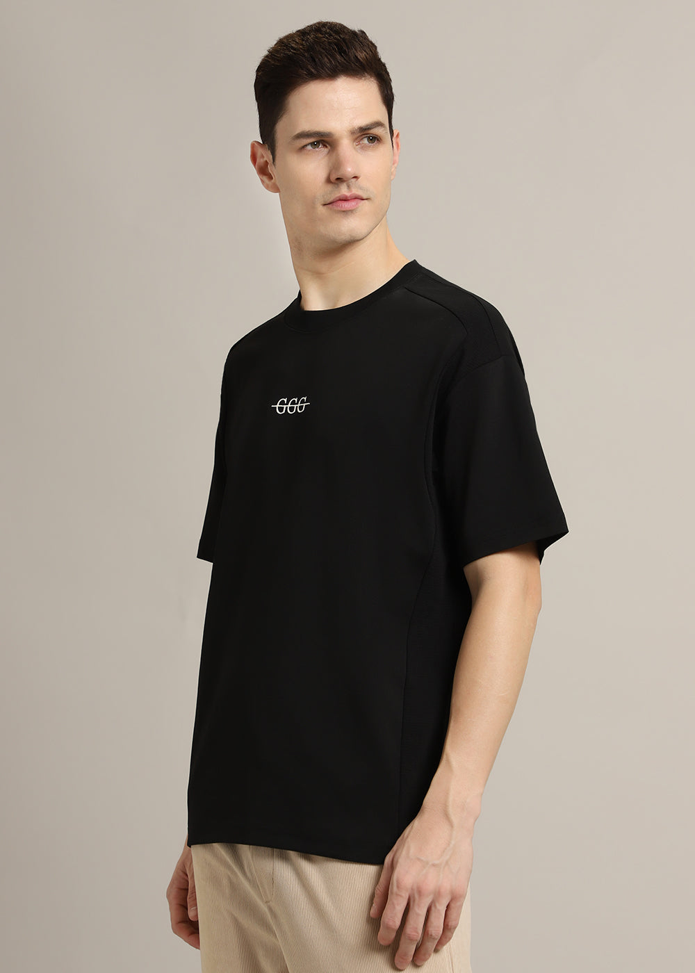 Cut And Sew Black Oversized T-shirt