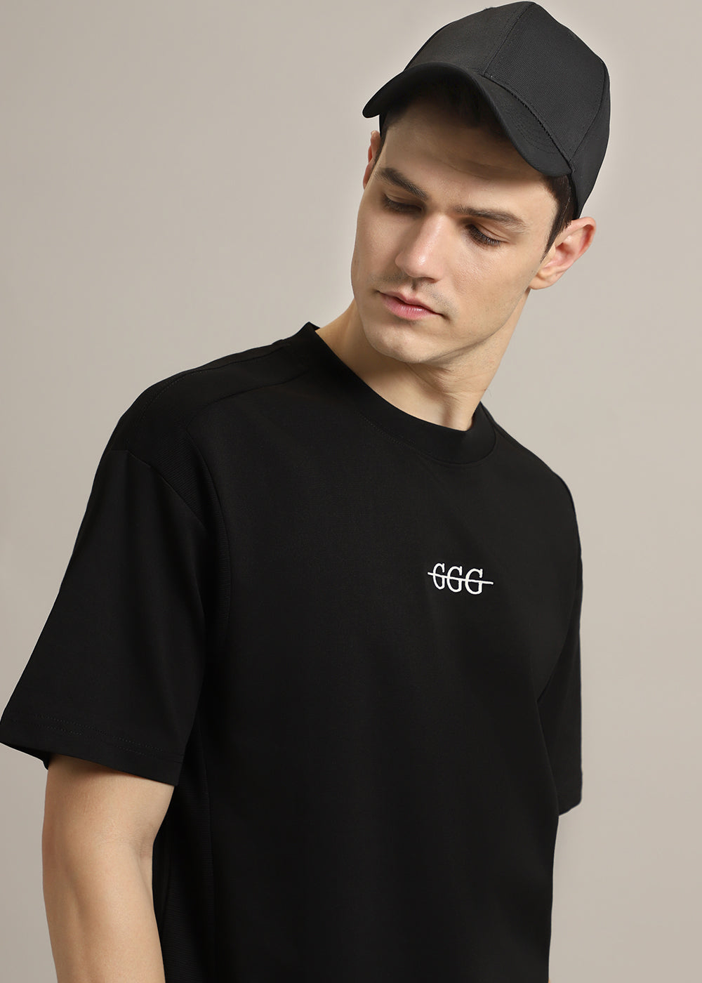 Cut And Sew Black Oversized T-shirt