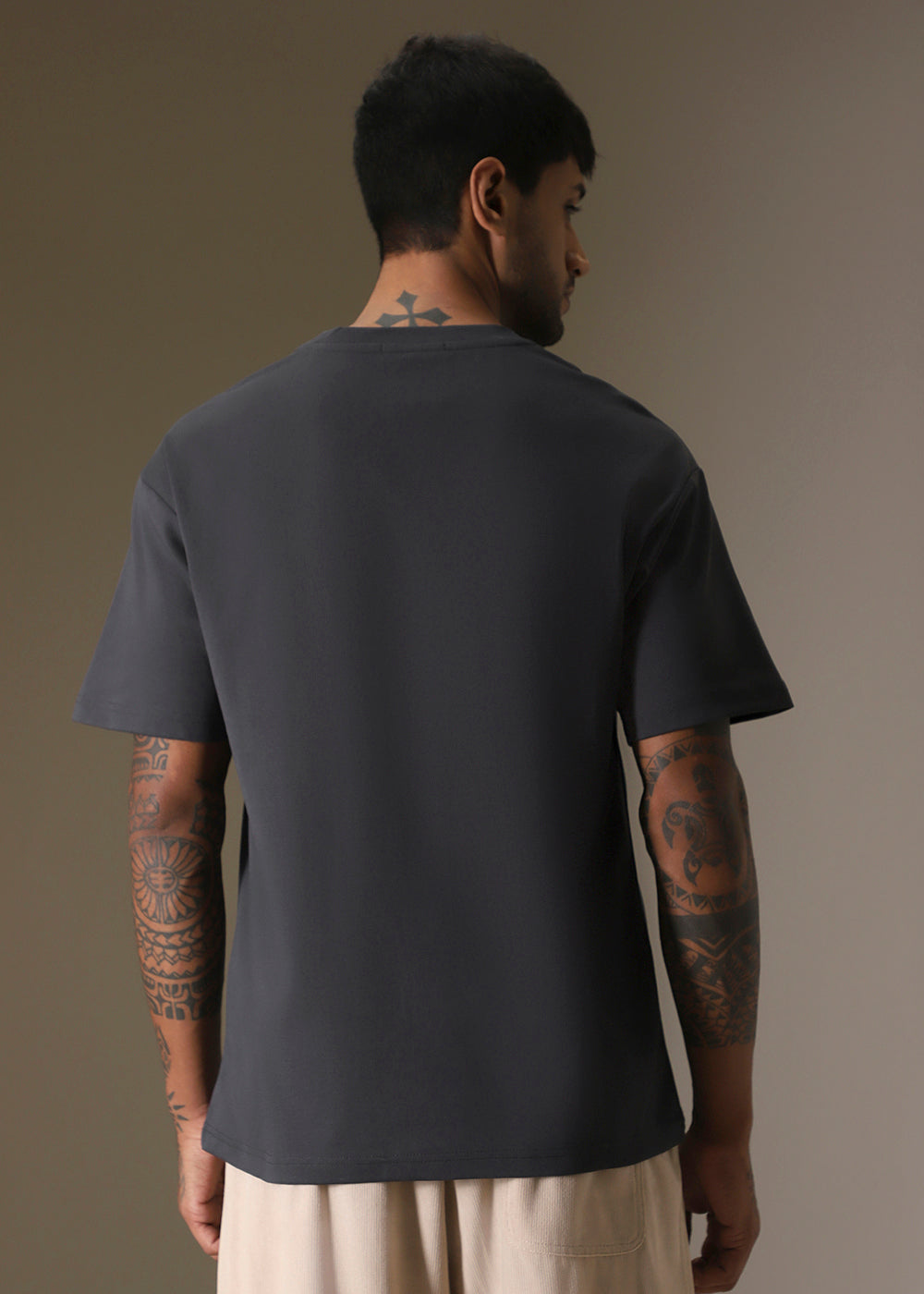 Cut And Sew Grey Oversized T-shirt