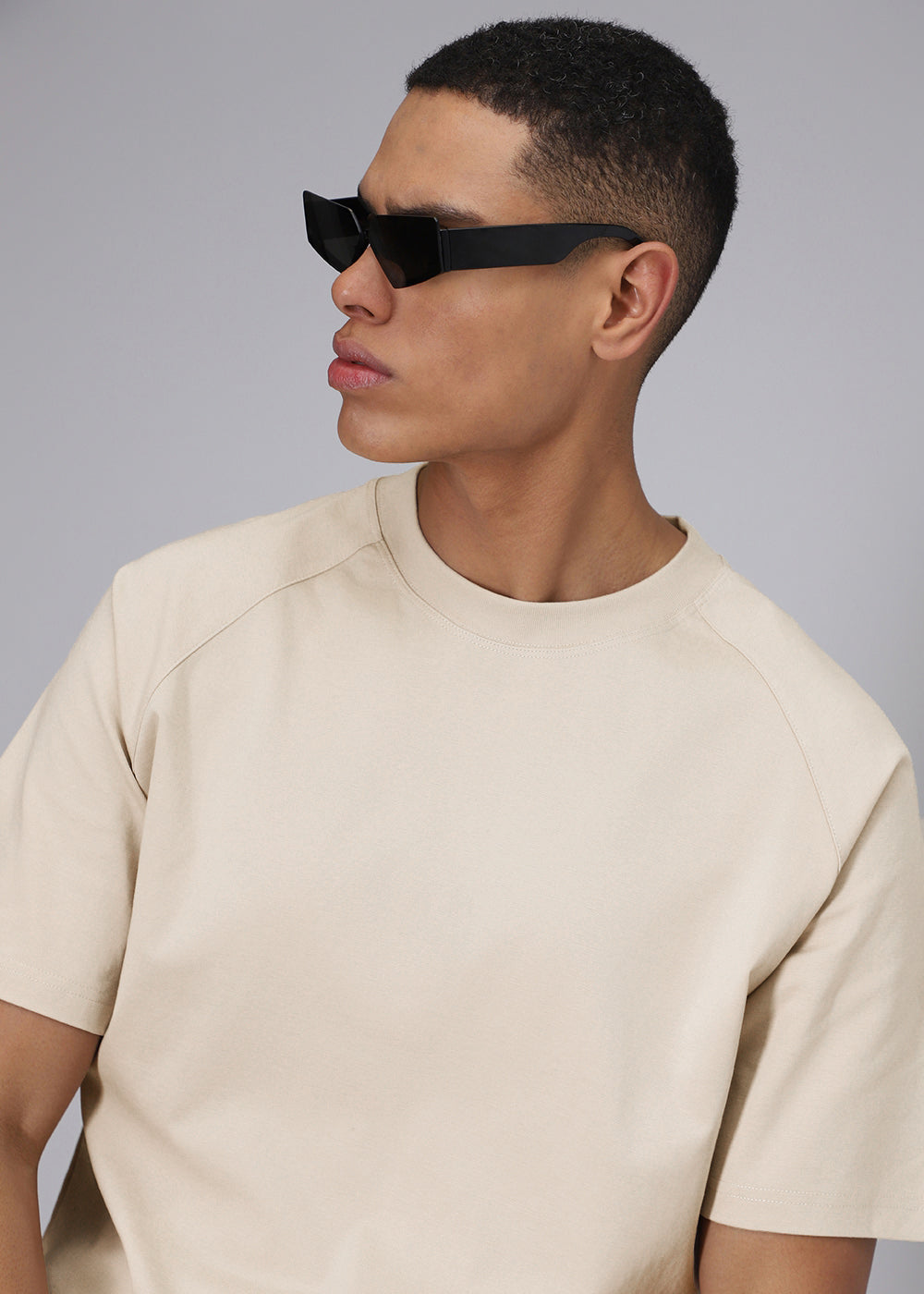 Tan Beige Raglan Oversized T-shirt