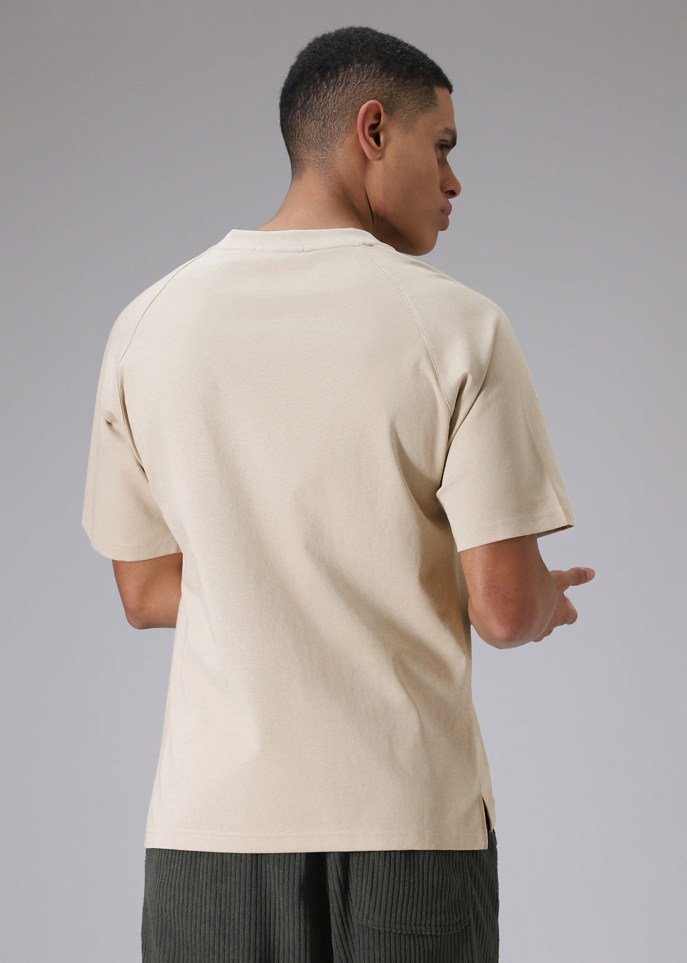 Tan Beige Raglan Oversized T-shirt