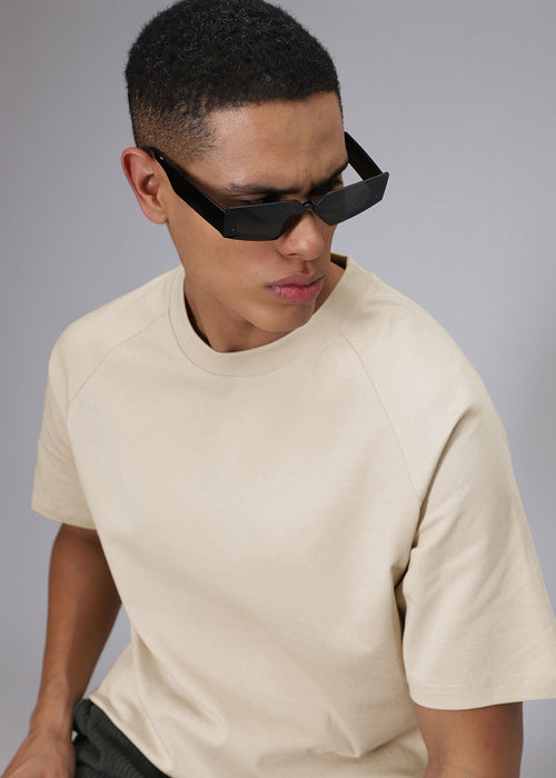 Tan Beige Raglan Oversized T-shirt