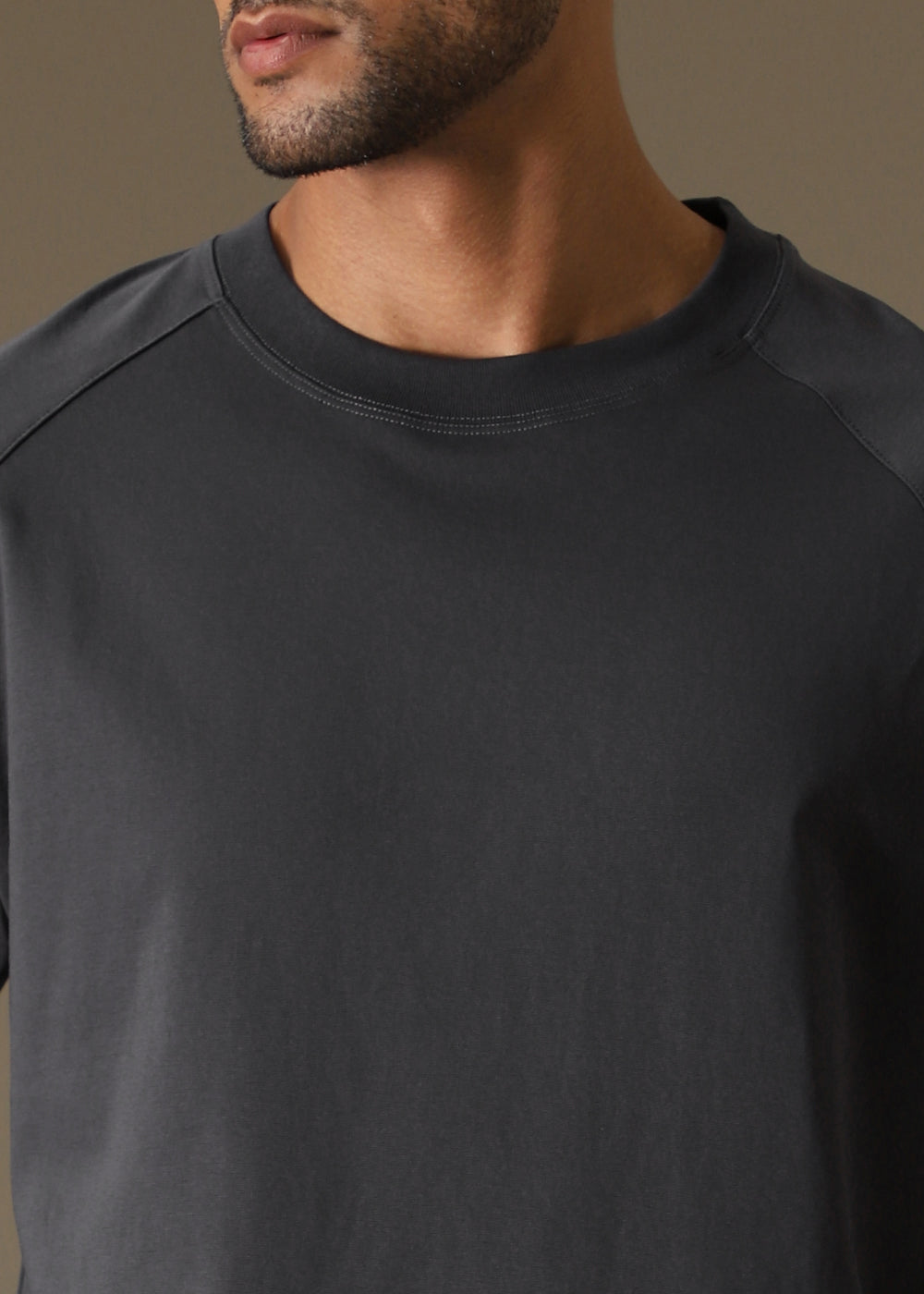 Cut And Sew Dark Grey Oversized T-shirt