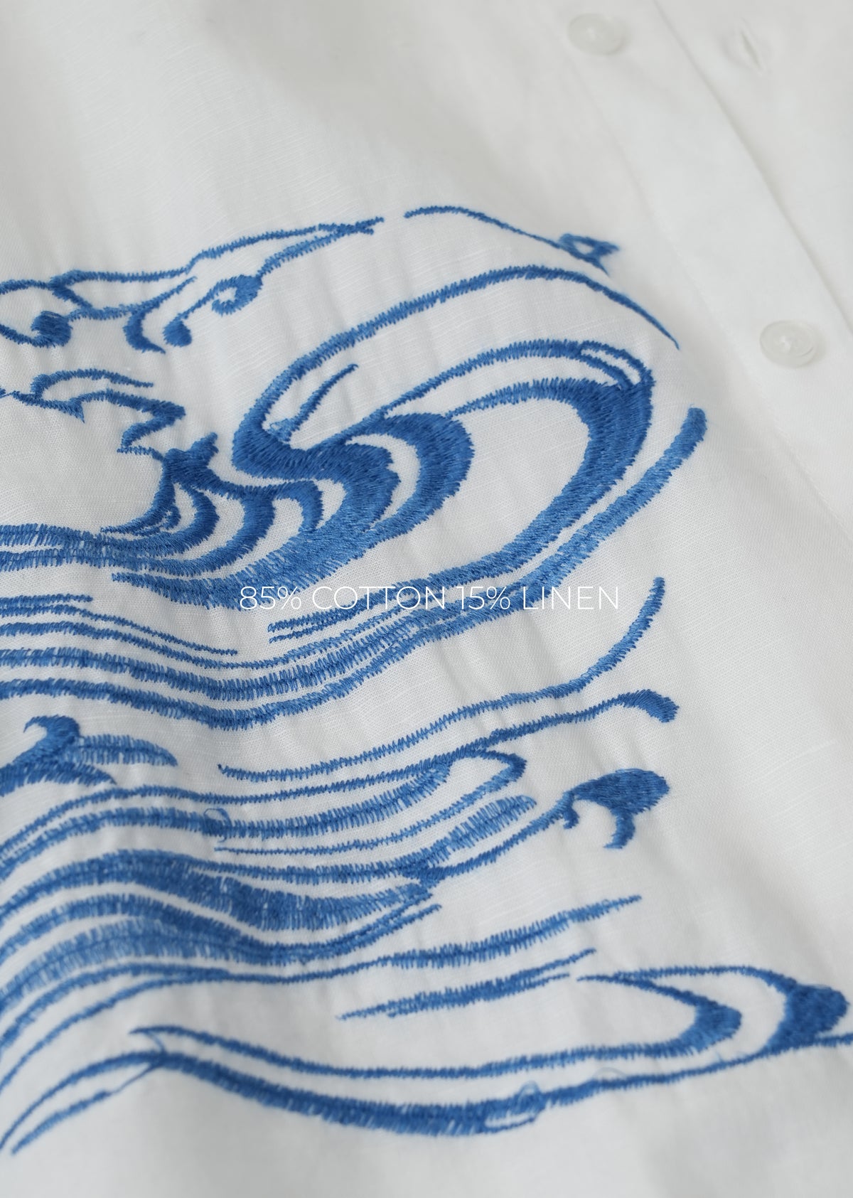 White Placement Embroidered Shirt