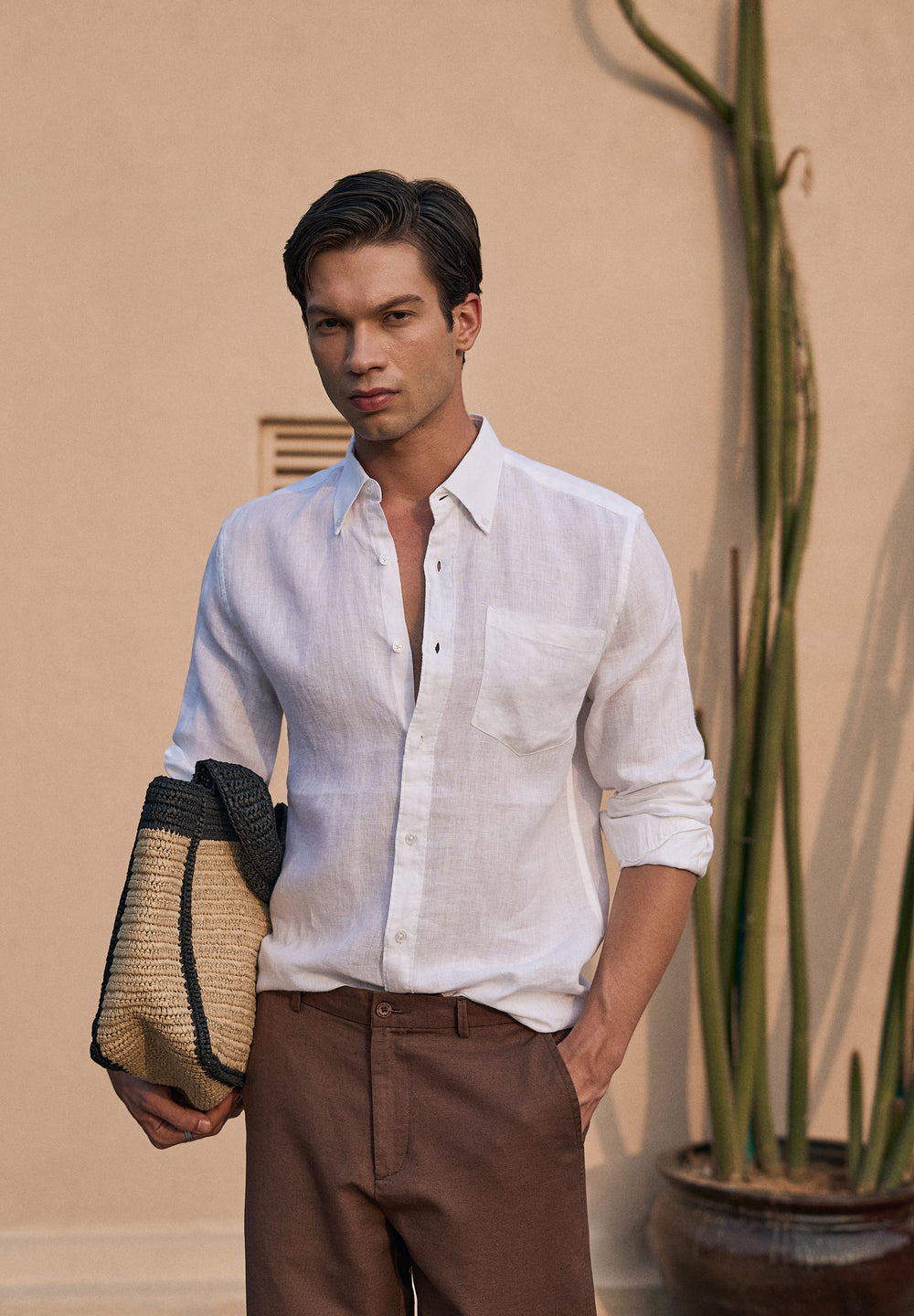 100% Pure White Linen Shirt