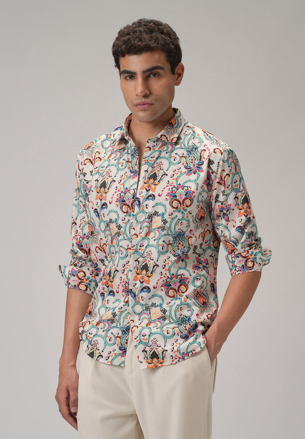Daisy Floral Print Shirt Full-Sleeve