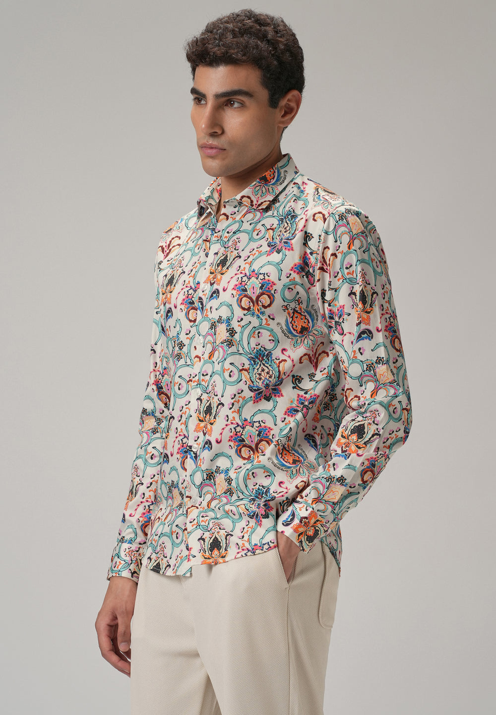 Daisy Floral Print Shirt Full-Sleeve