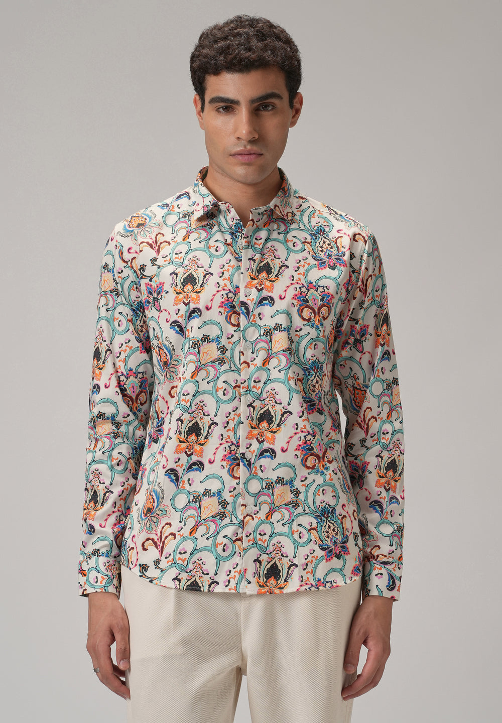 Daisy Floral Print Shirt Full-Sleeve