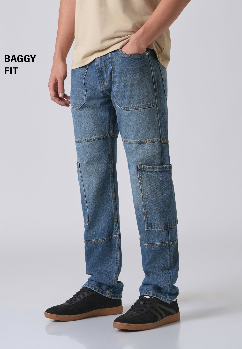 Dapper Pebble Blue Baggy fit Jeans
