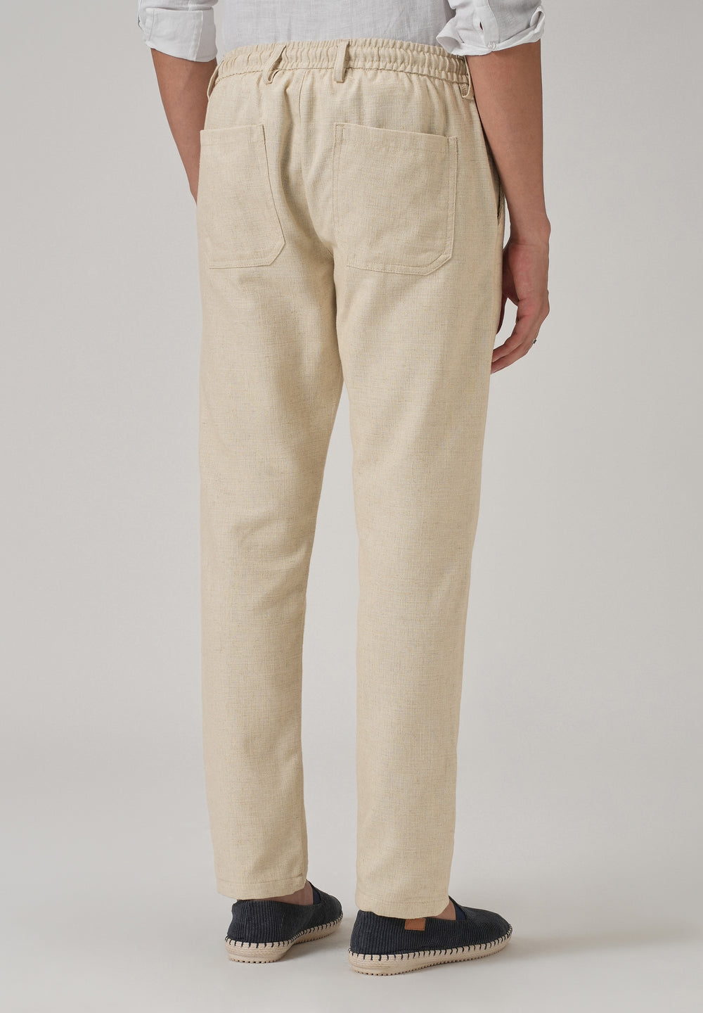 Dark Beige Blended Linen Pant