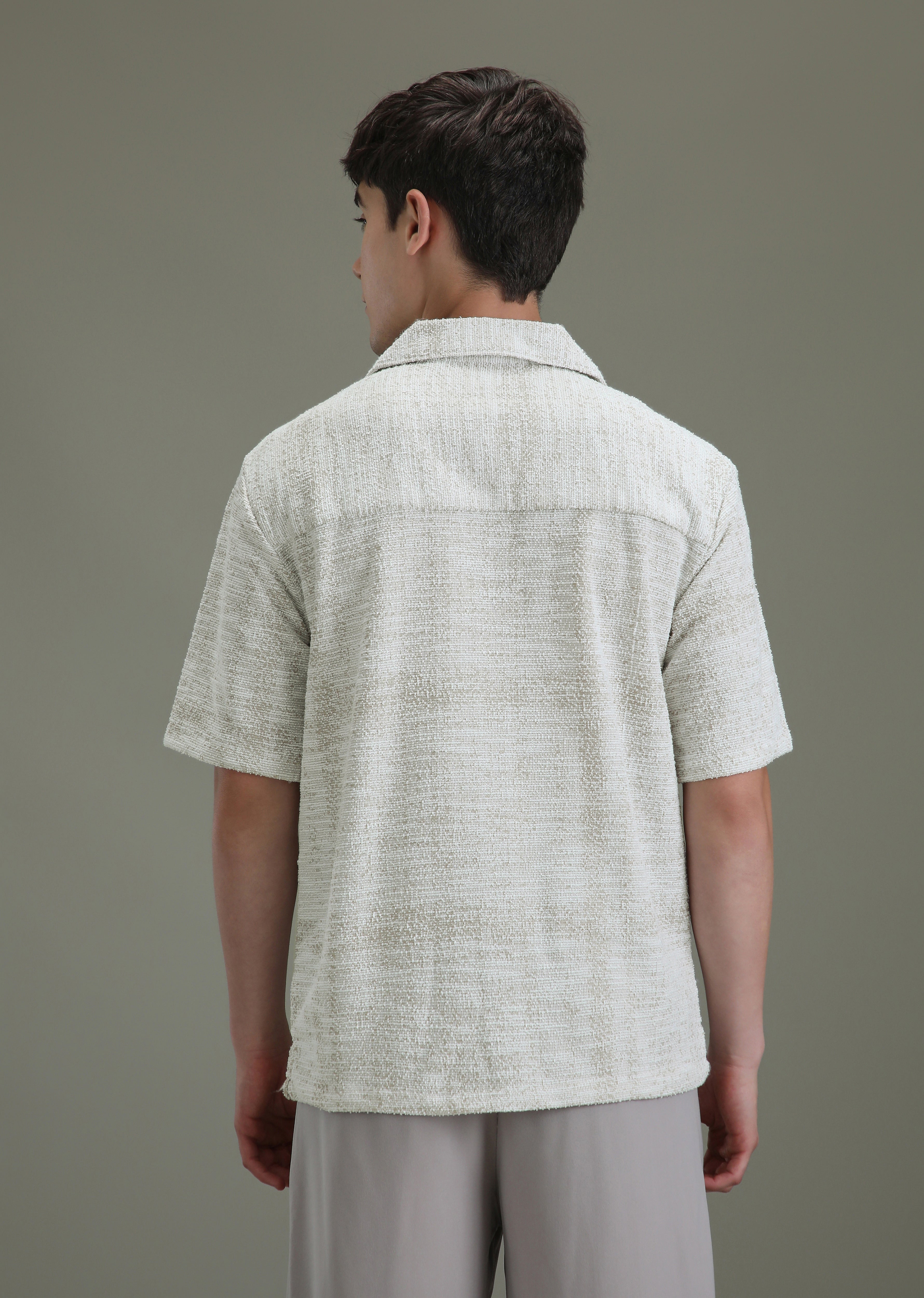 Dark Beige Jacquard Towel Shirt