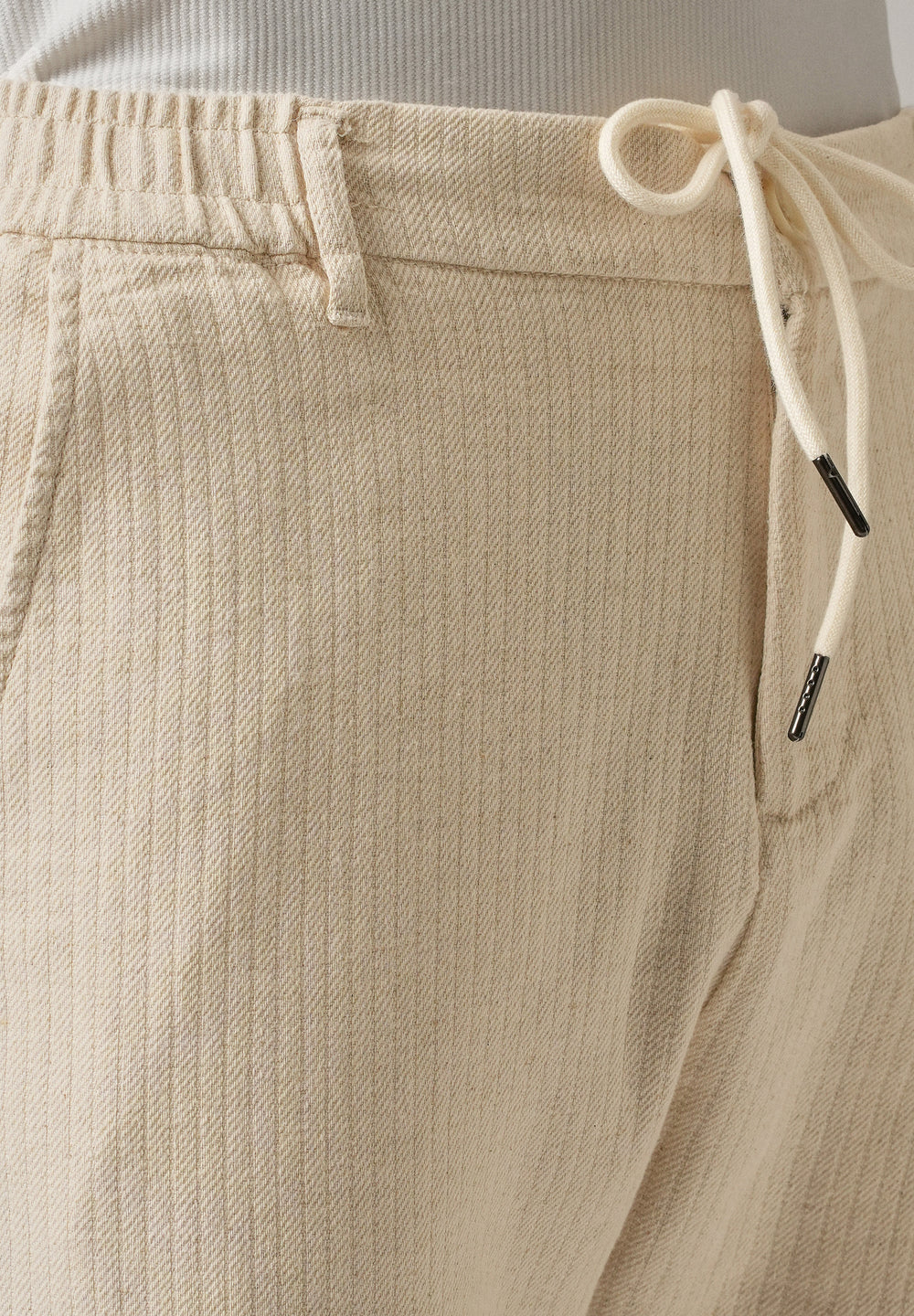 Dark Beige Stripe Blended Linen Pant