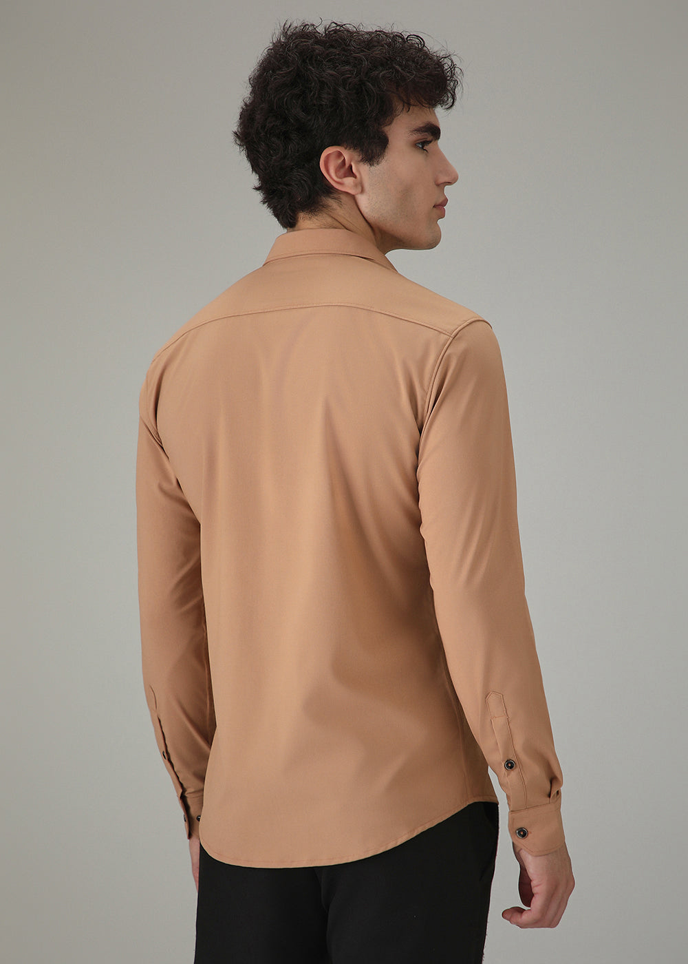 Dark Beige Wrinkle Free Shirt