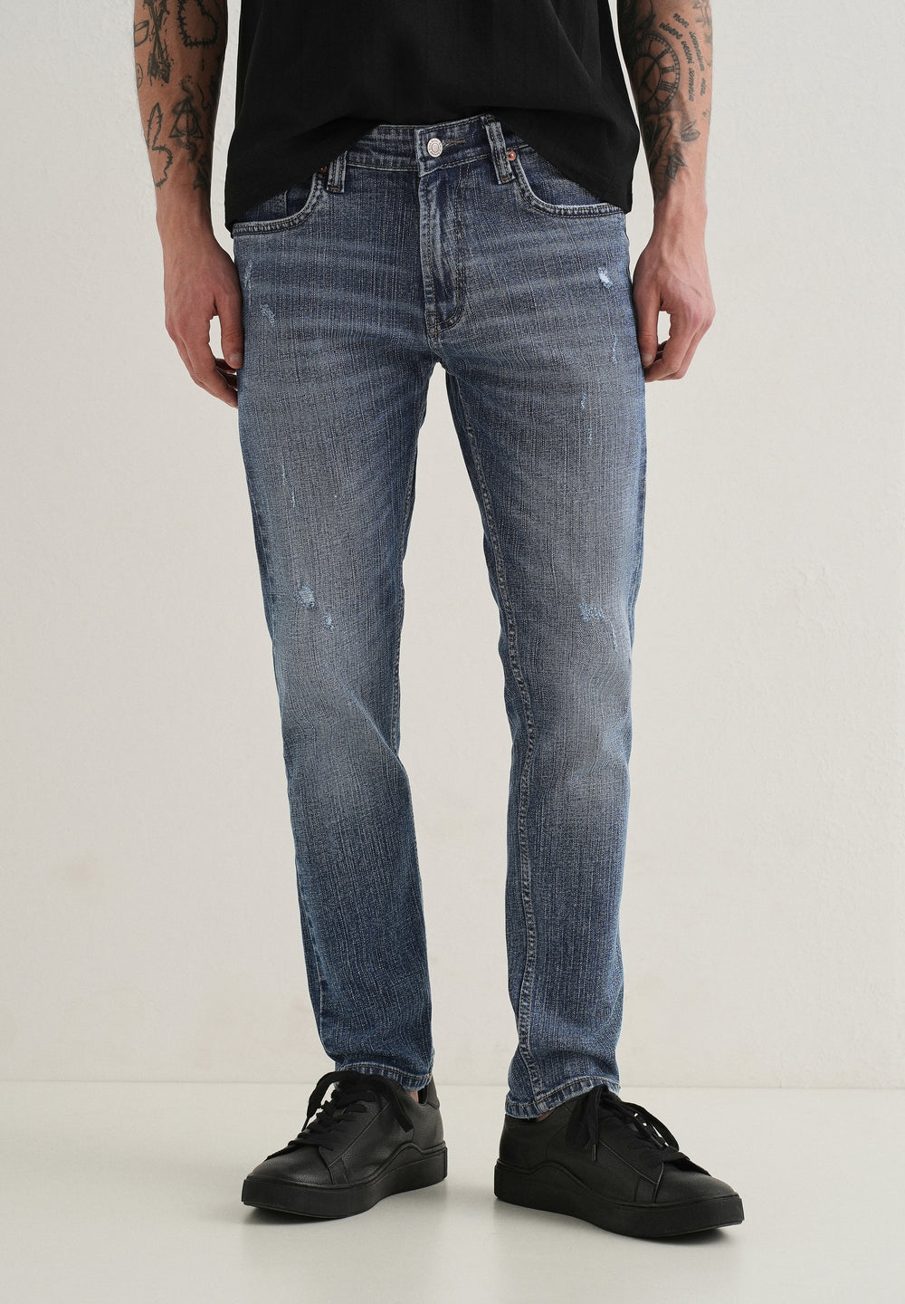 Dark Blue Ankle Slim Fit Denim