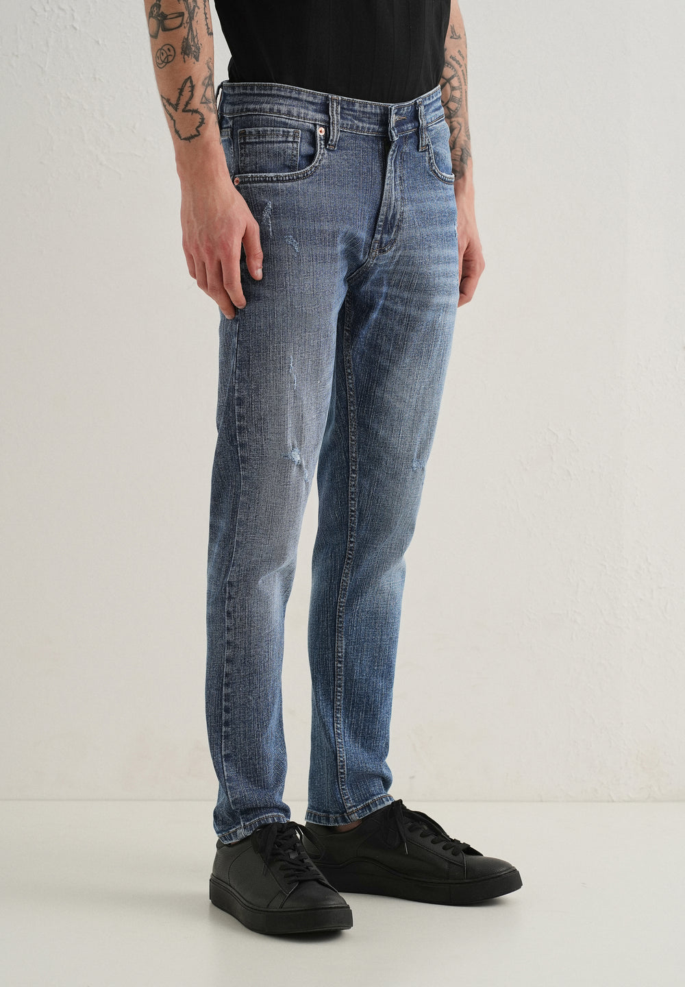 Dark Blue Ankle Slim Fit Denim