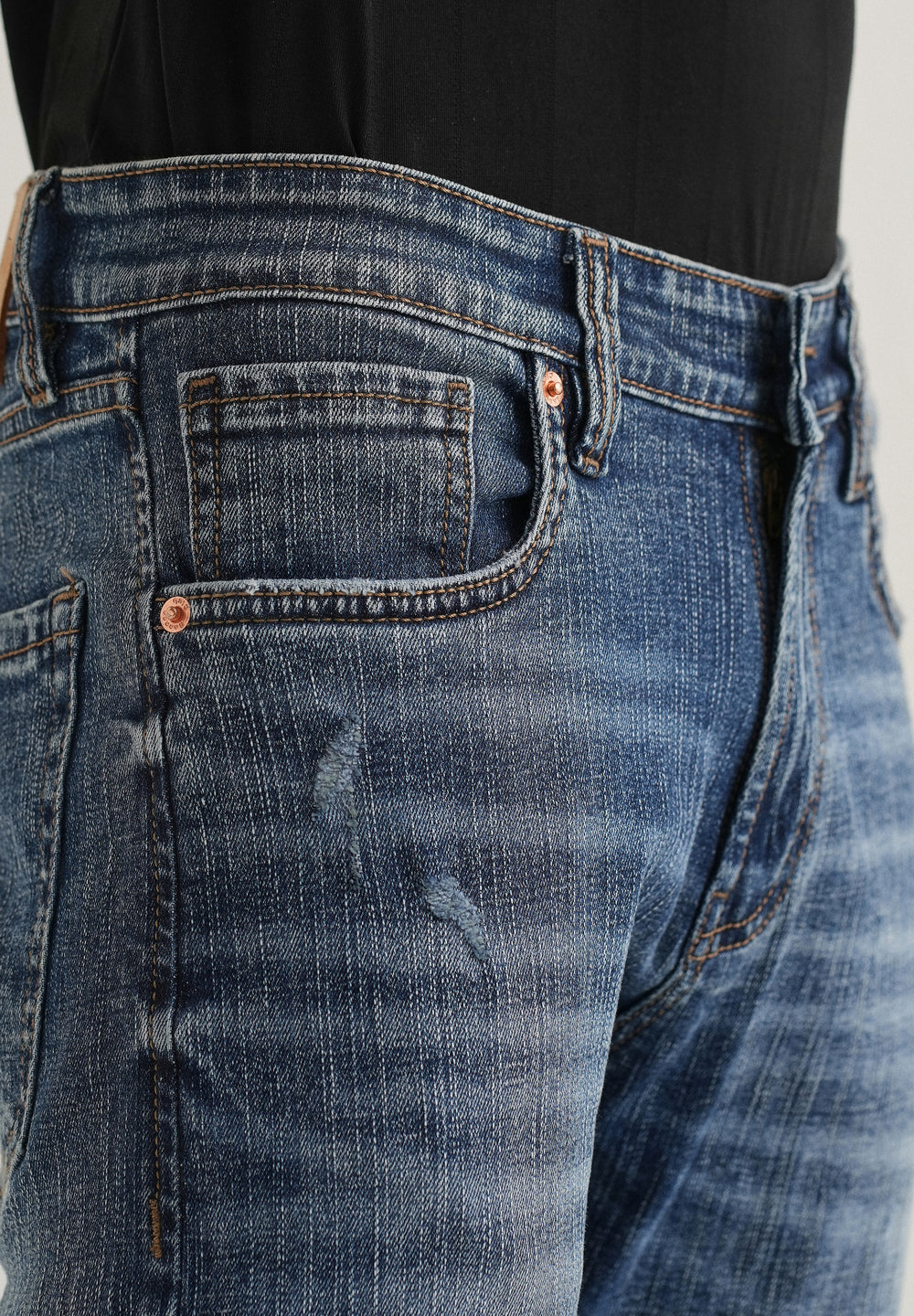 Dark Blue Ankle Slim Fit Denim