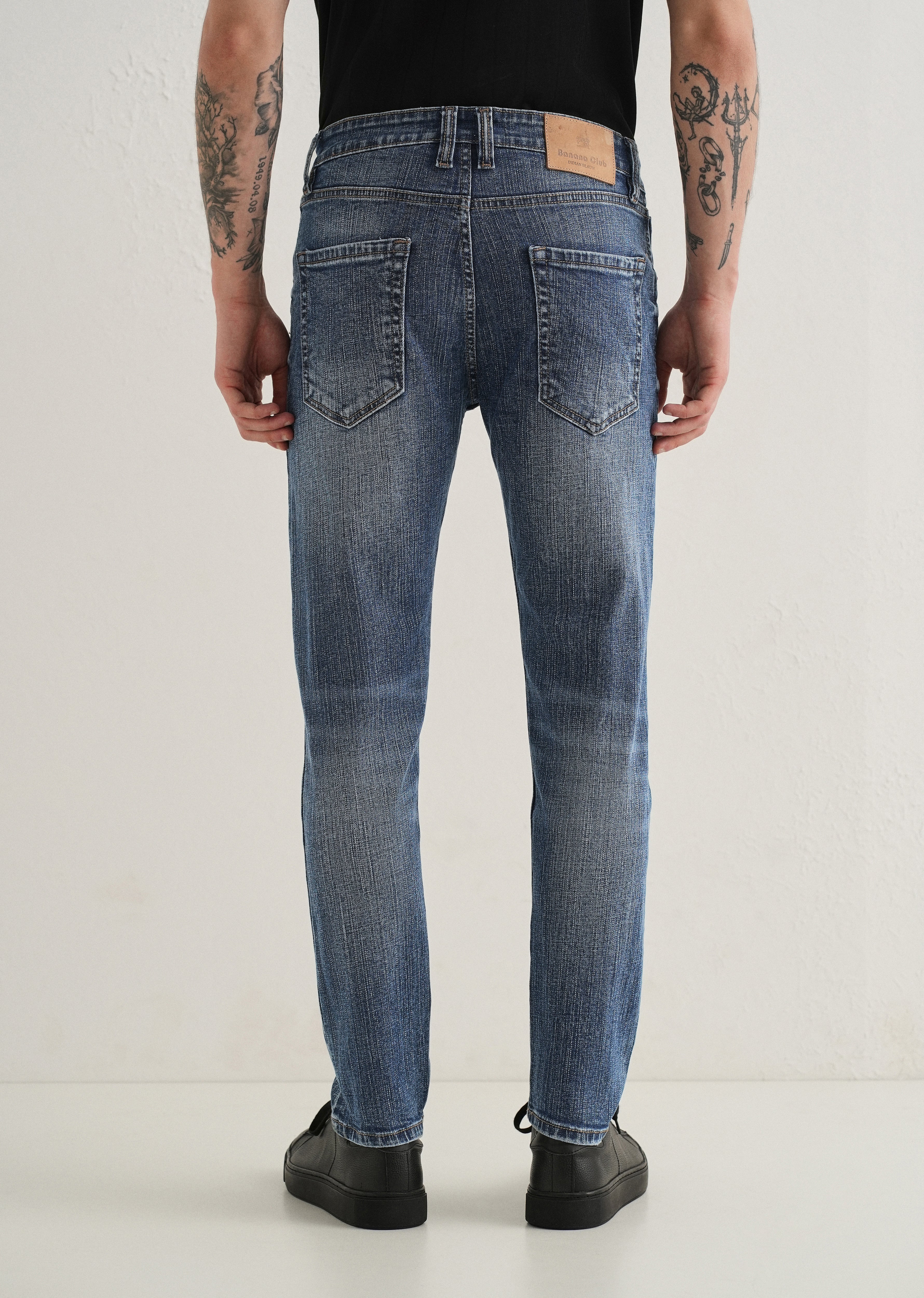 Dark Blue Ankle Slim Fit Denim