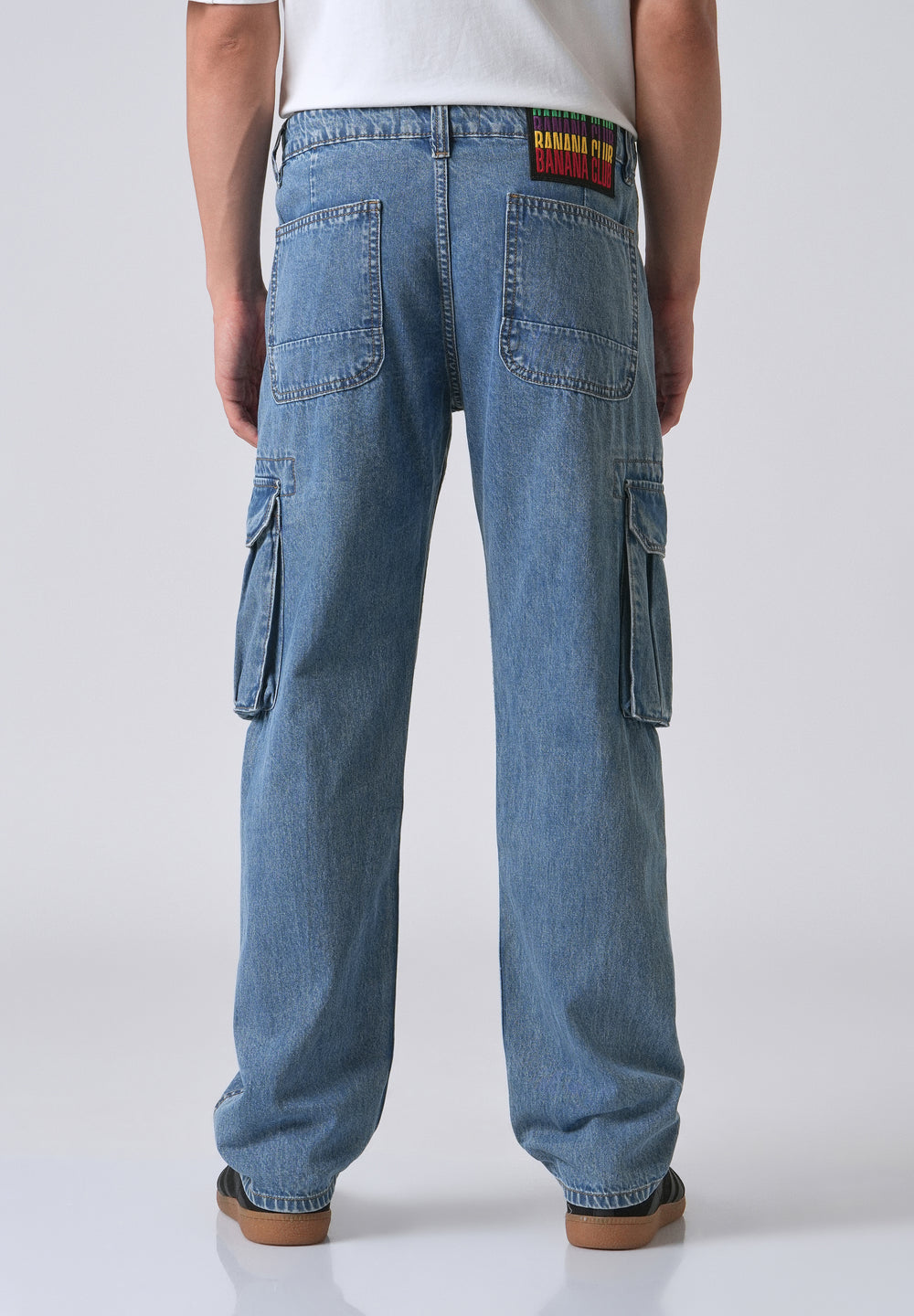 Dark Blue Baggy Cargo Denim