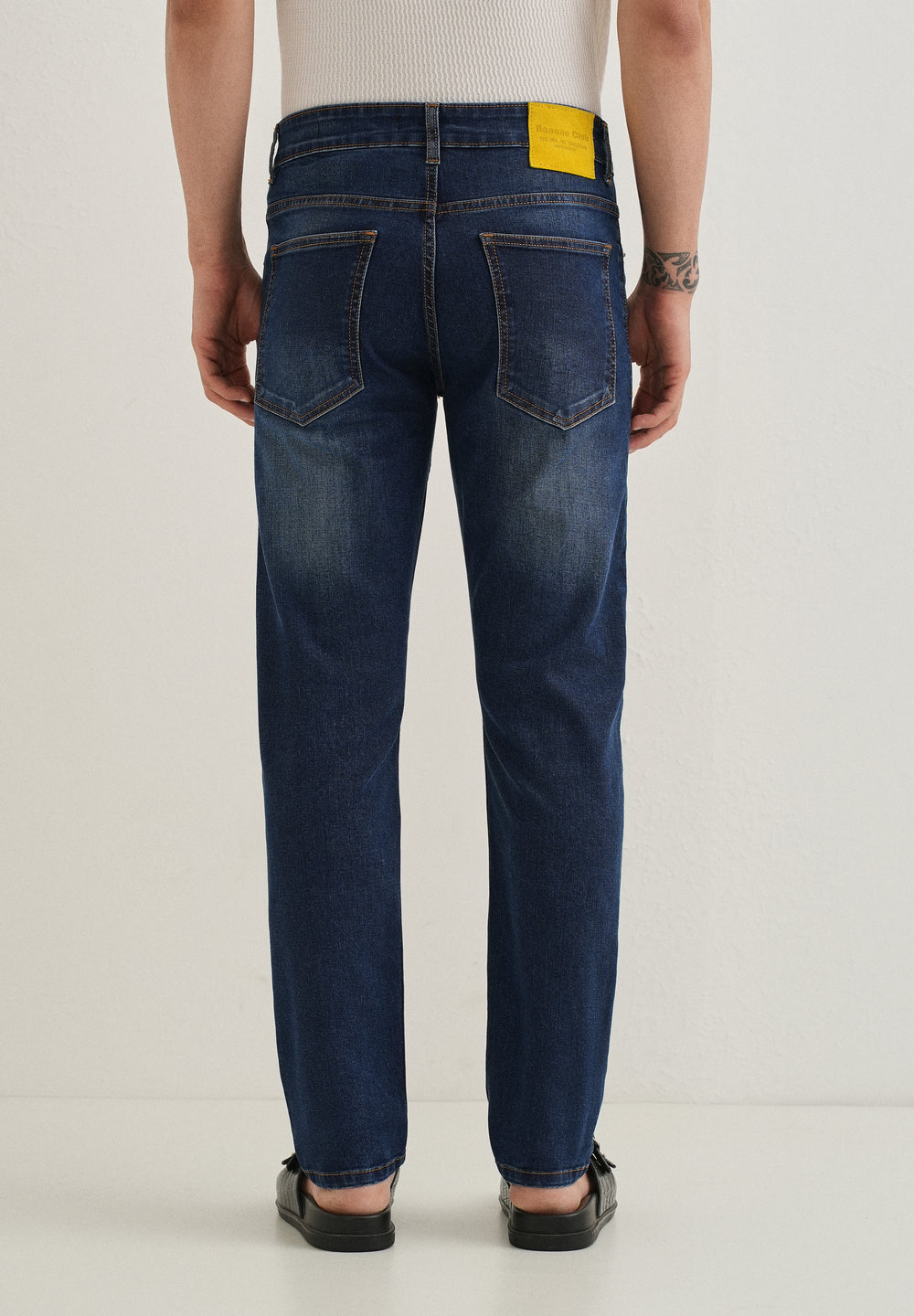 Dark Blue Fade Ankle Fit Jeans