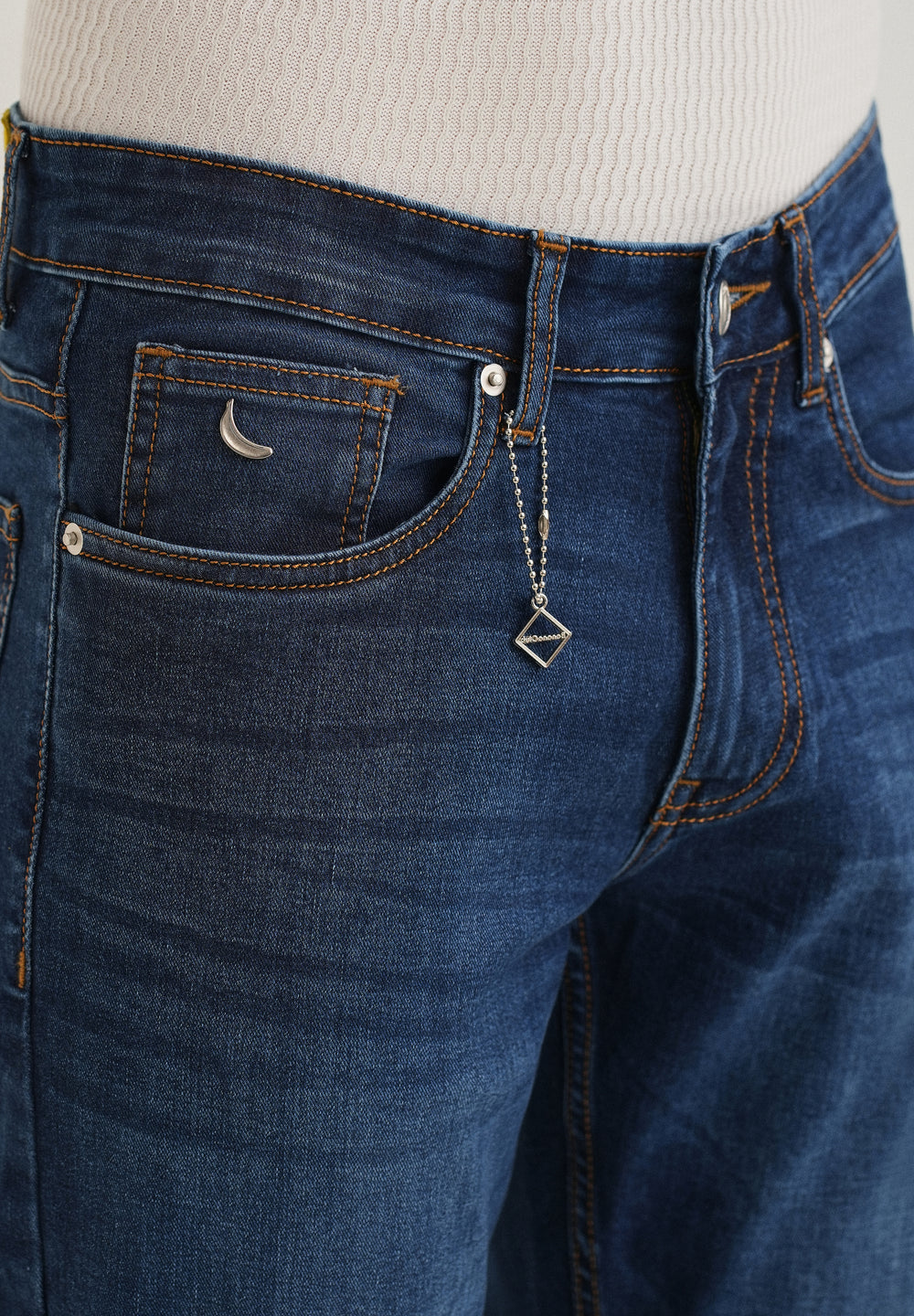 Dark Blue Fade Ankle Fit Jeans