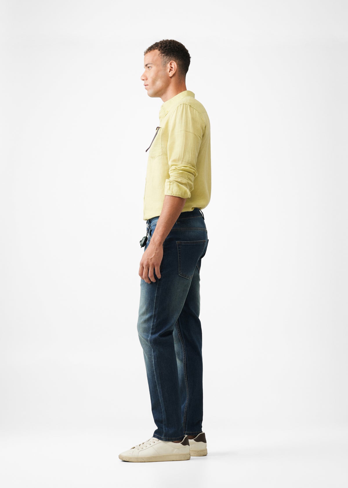 Dark Blue Faded Slim Fit Jeans