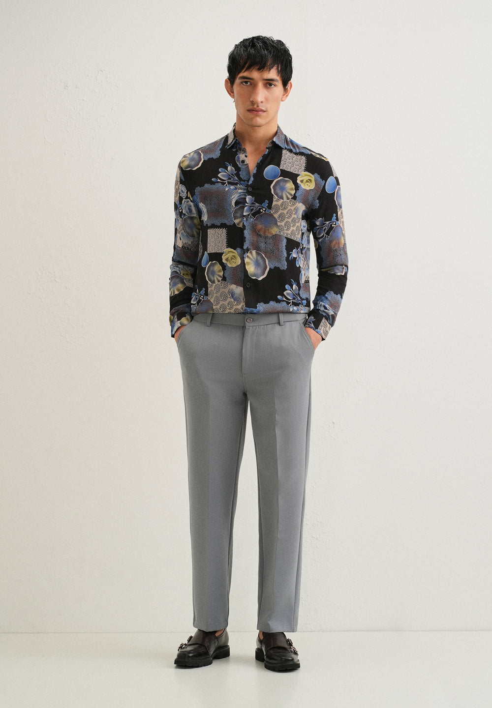 Dark Blue Feather Shirt