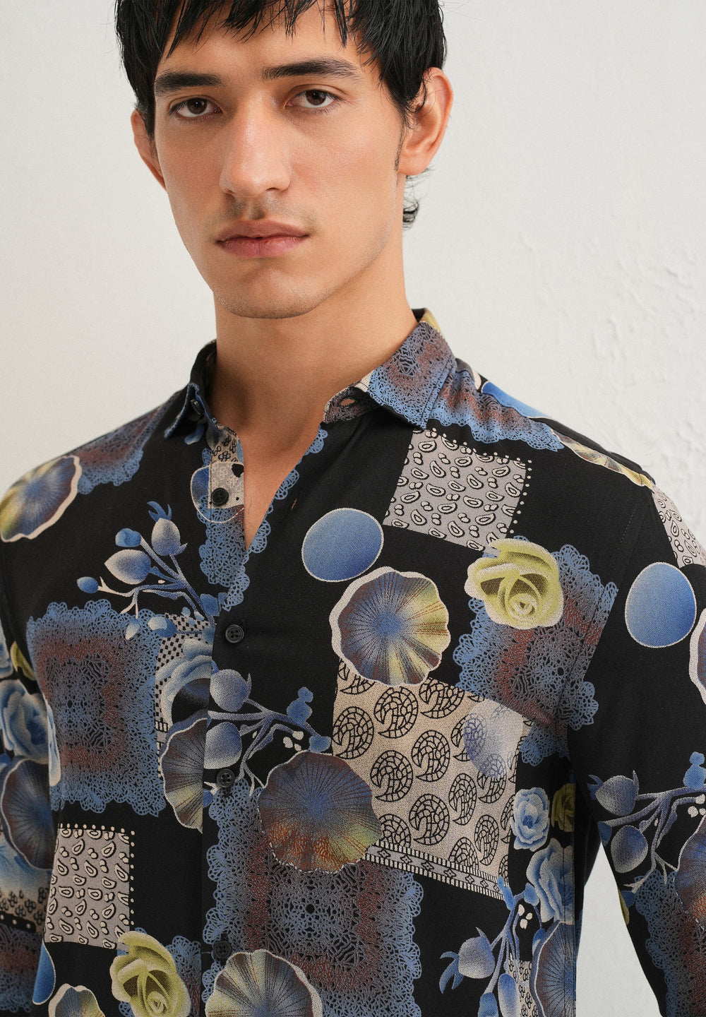 Dark Blue Feather Shirt