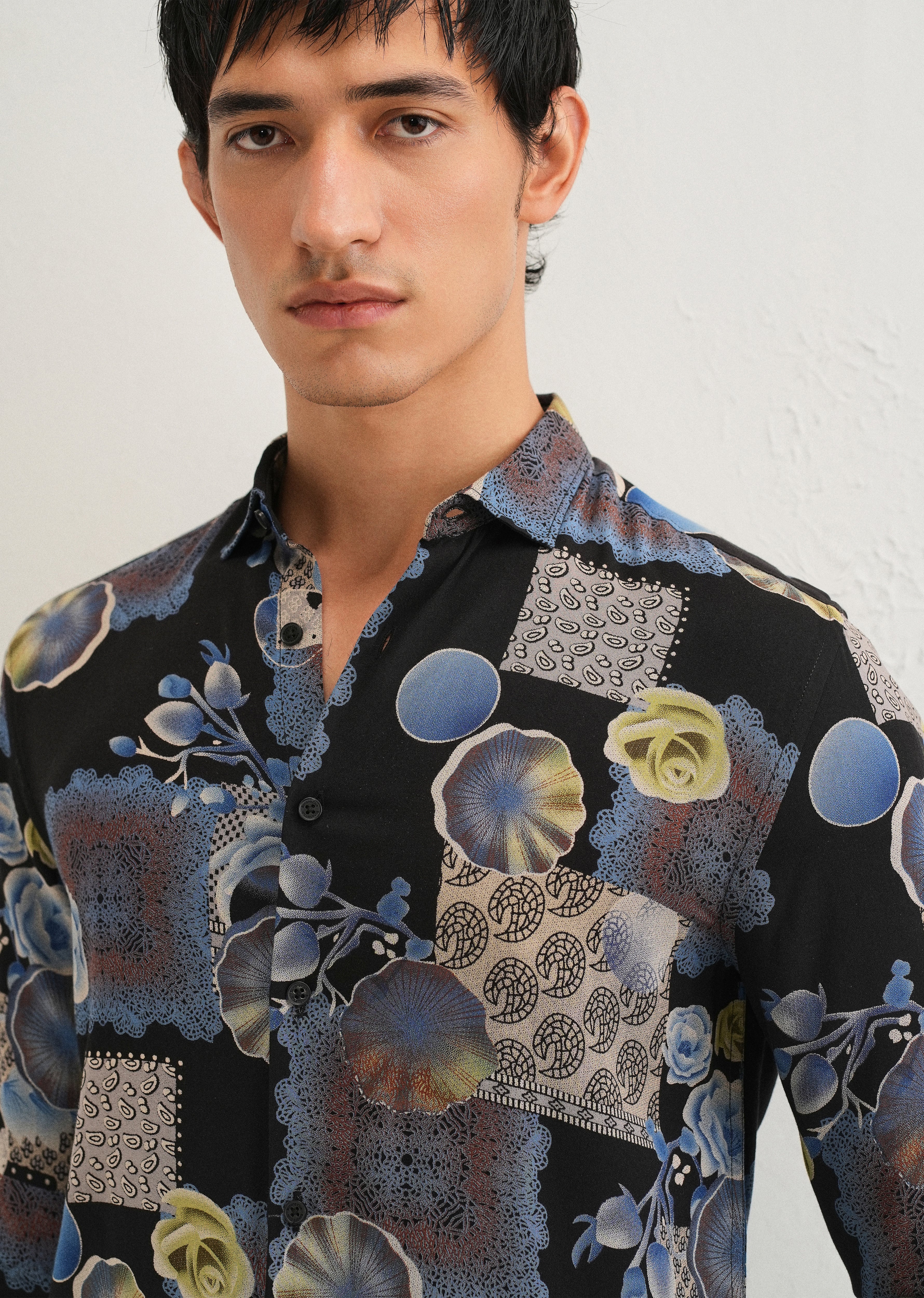 Dark Blue Feather Shirt