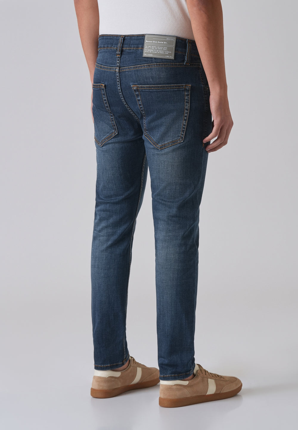 Dark Blue Low Fade Slim Fit Jeans