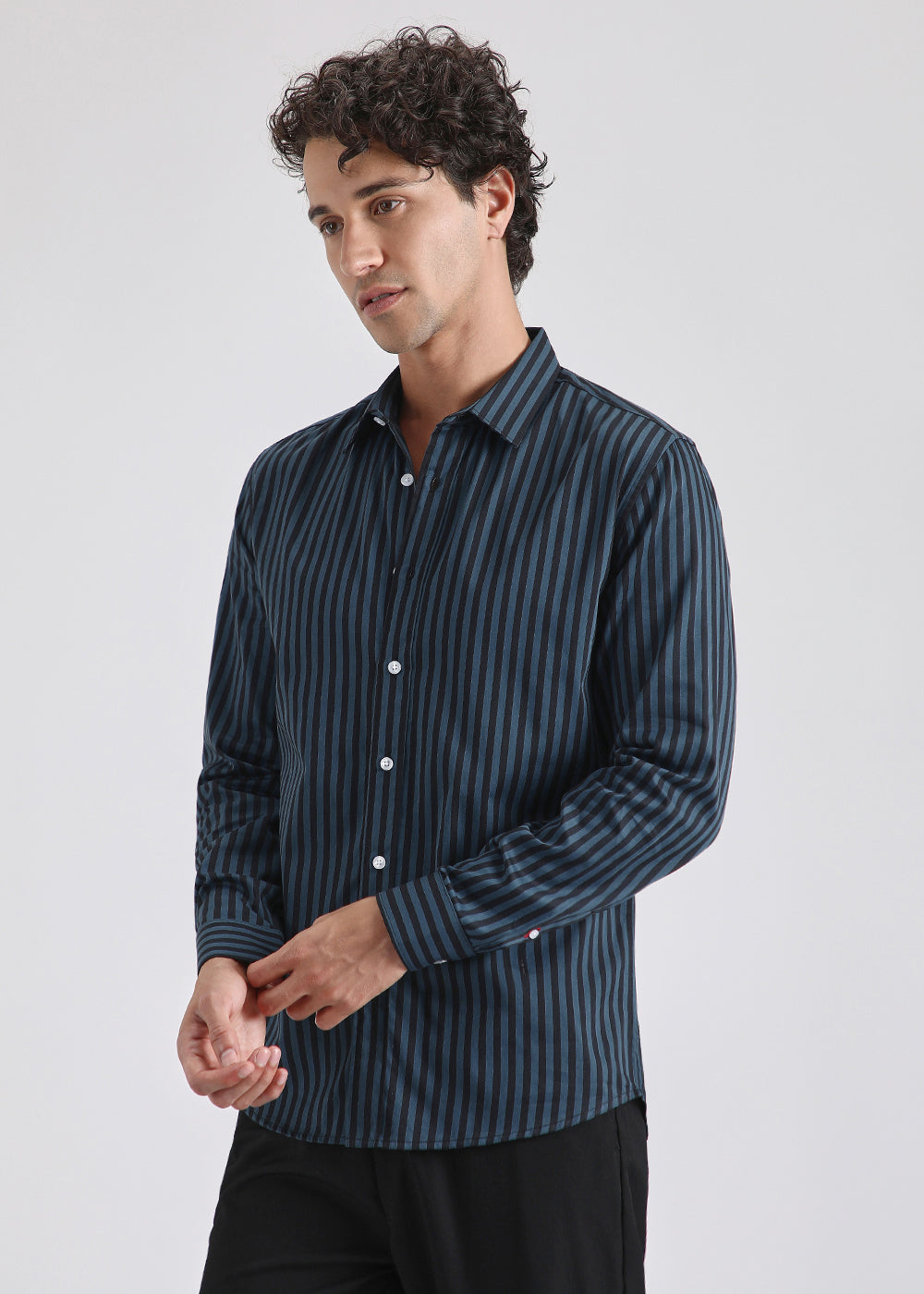 Dark Blue Pin Stripe Shirt