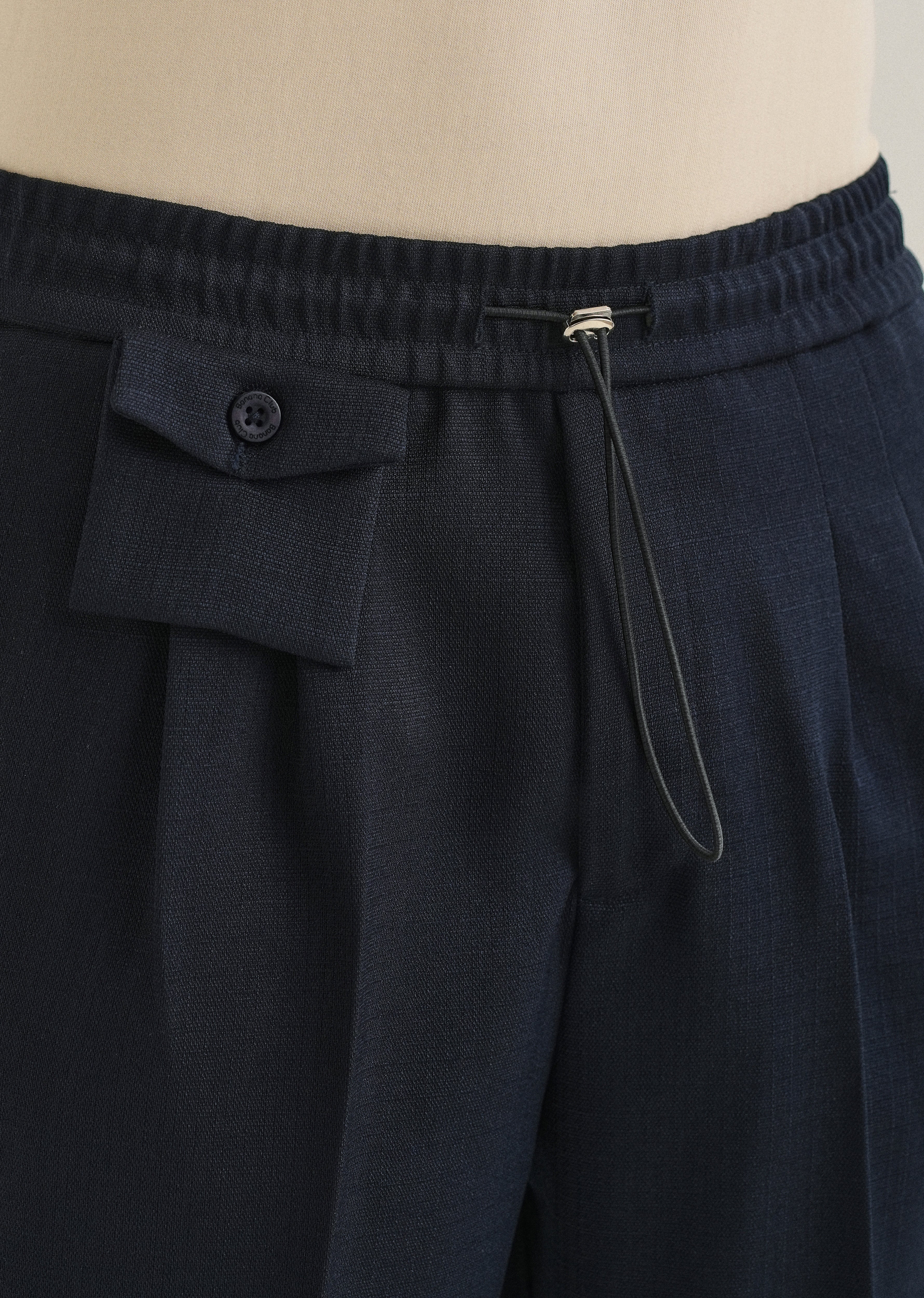 Dark Blue Pleated Korean Pant