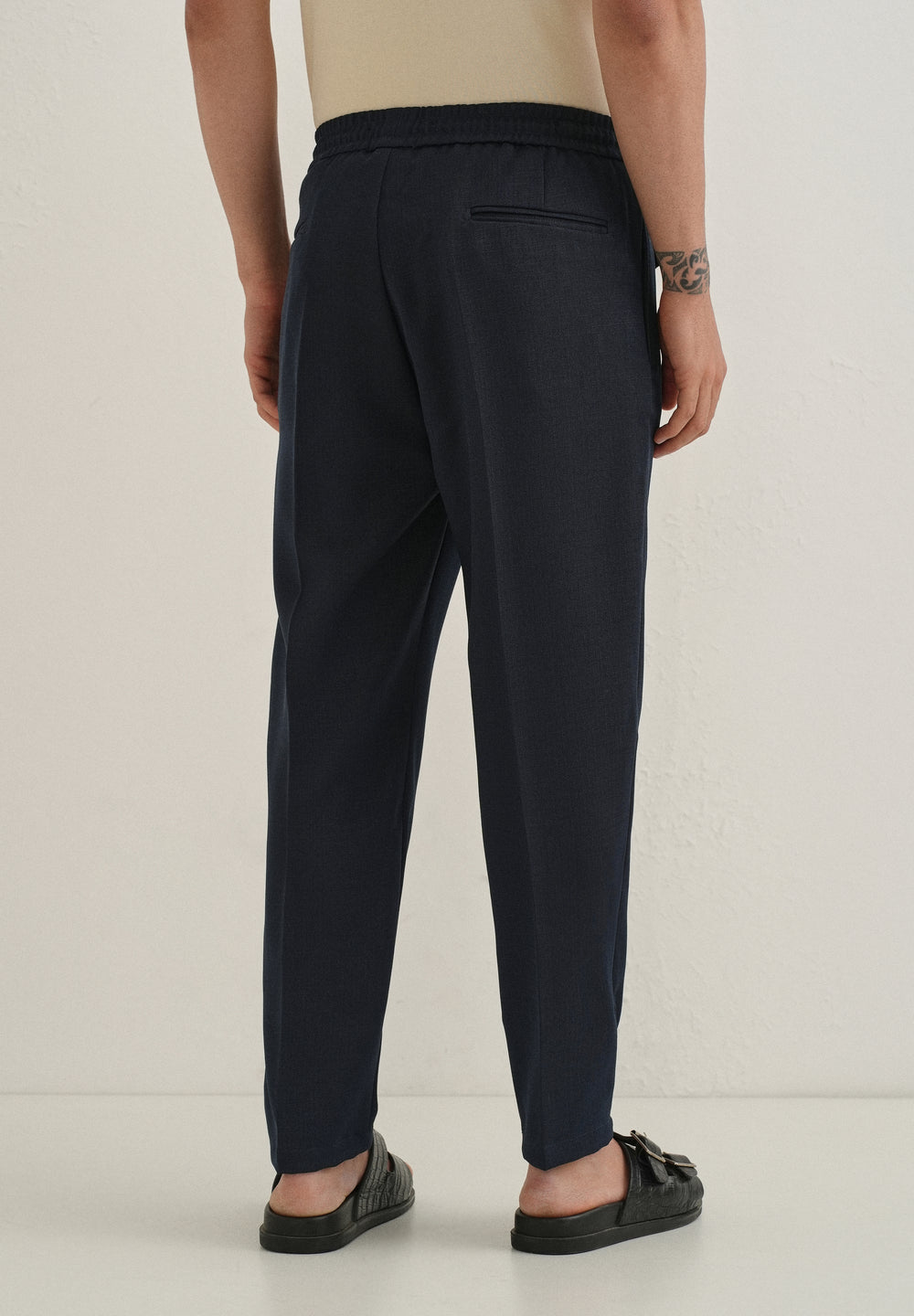 Dark Blue Pleated Korean Pant