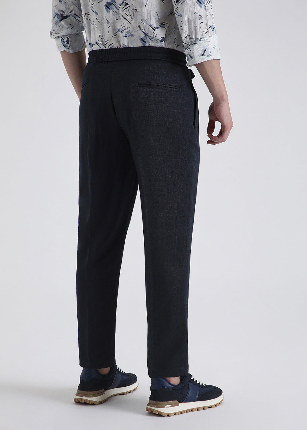 Dark Blue Pleated Korean Pant