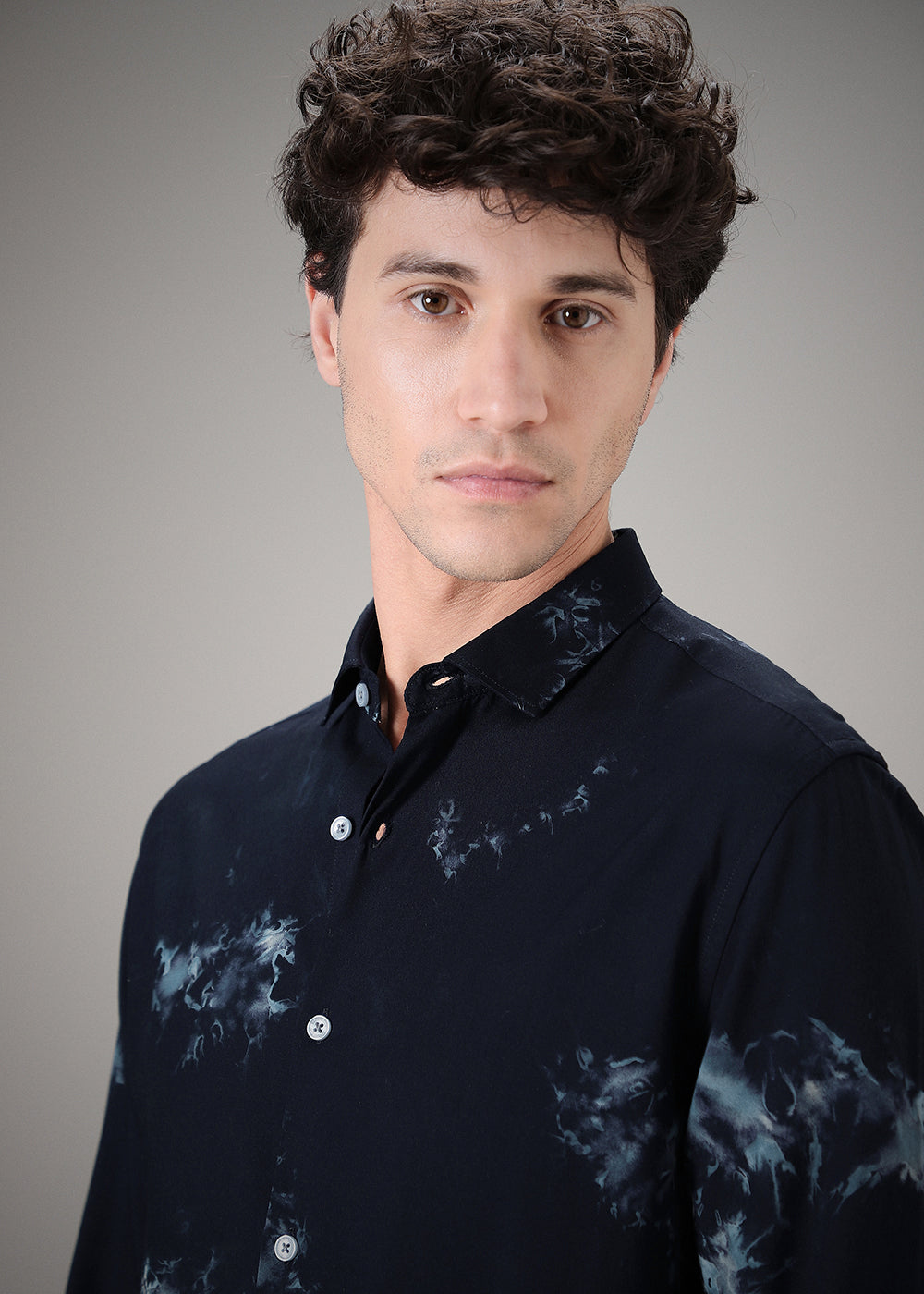 Dark Blue Printed Shirt