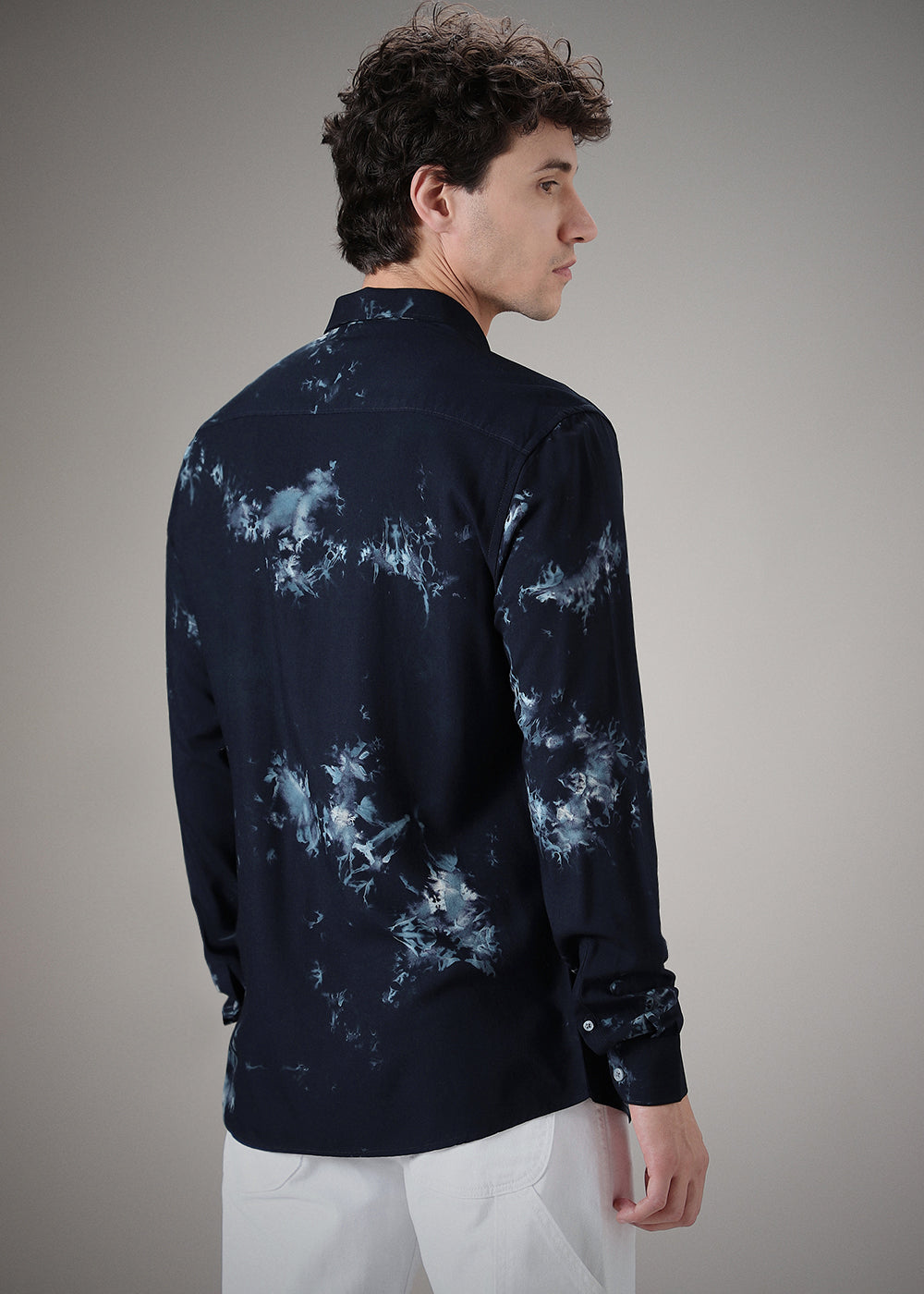 Dark Blue Printed Shirt