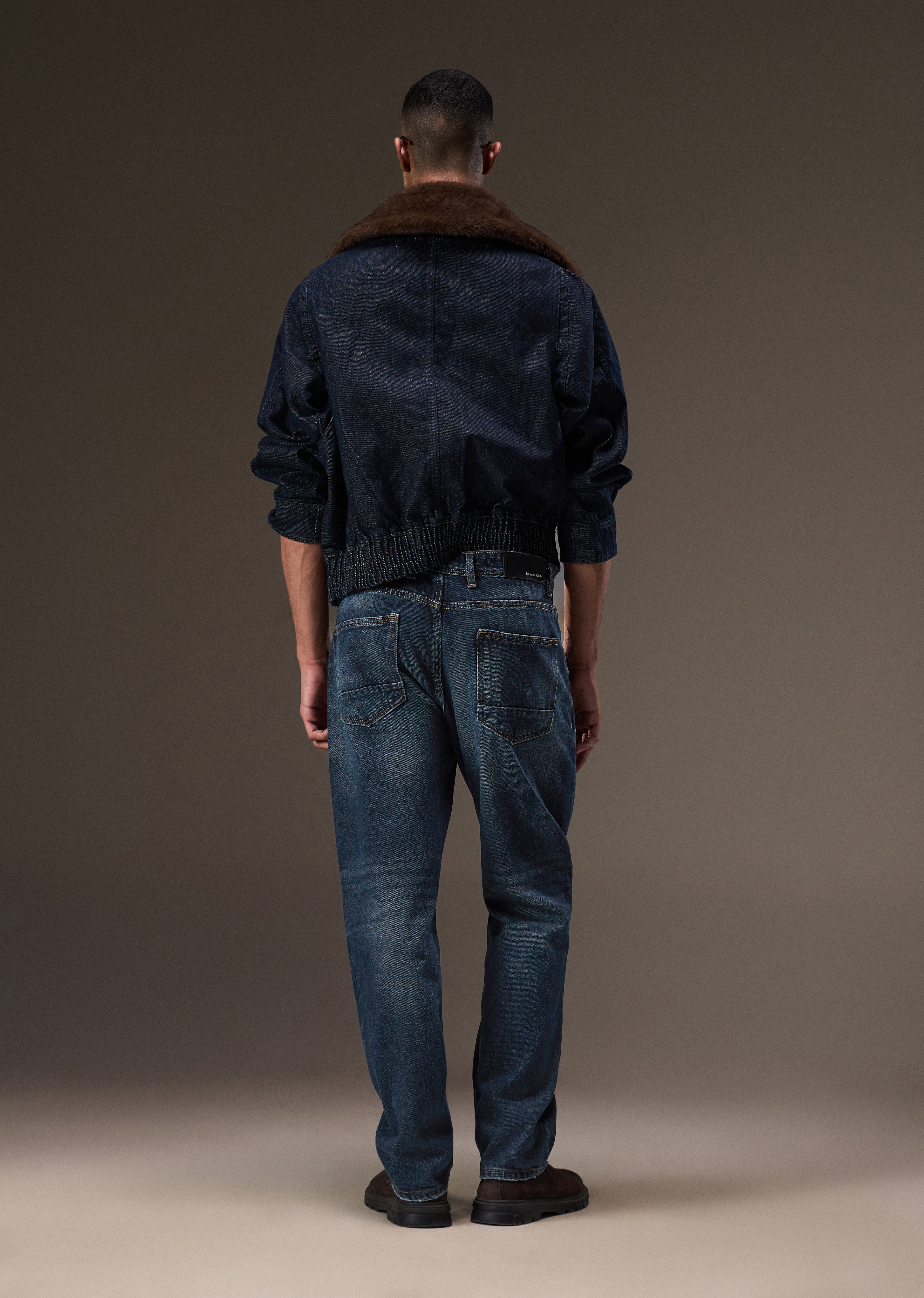 Dark Blue Slim Straight Jeans