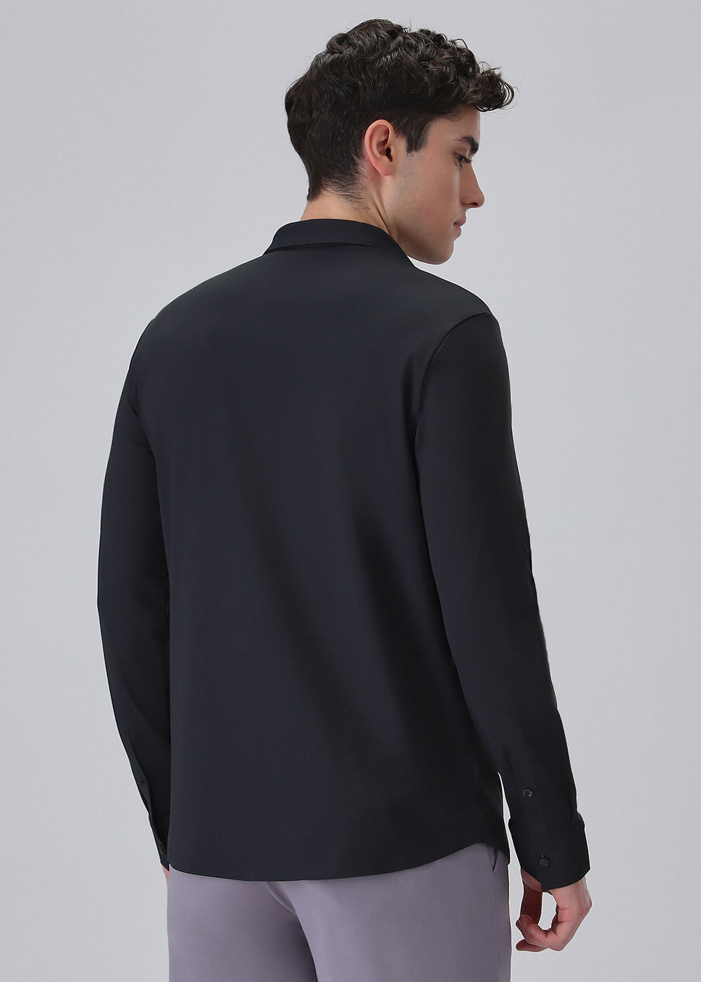 Dark Blue Plain Stitchless Stretch Shirt