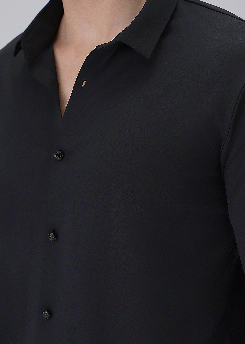 Dark Blue Plain Stitchless Stretch Shirt