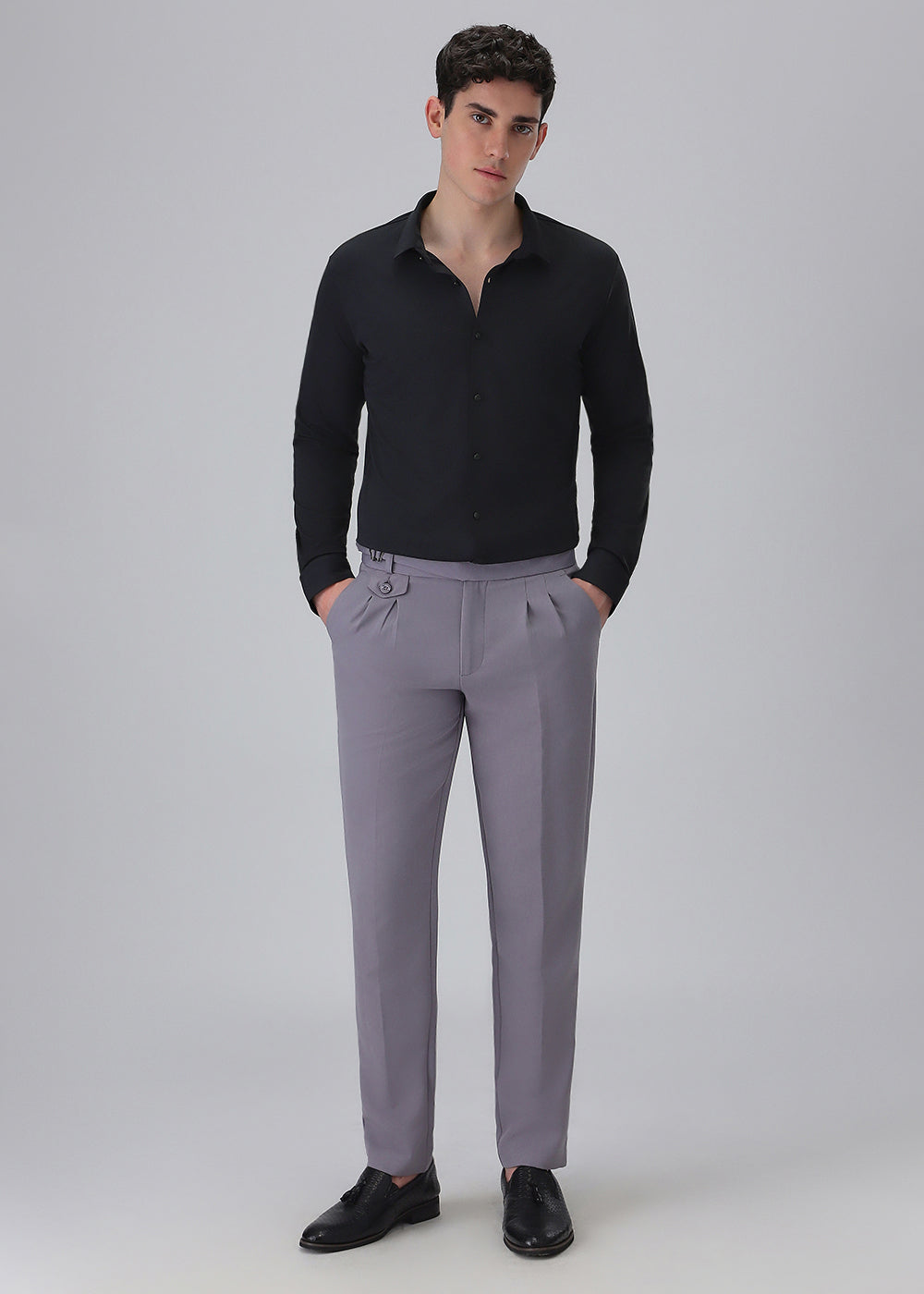 Dark Blue Plain Stitchless Stretch Shirt