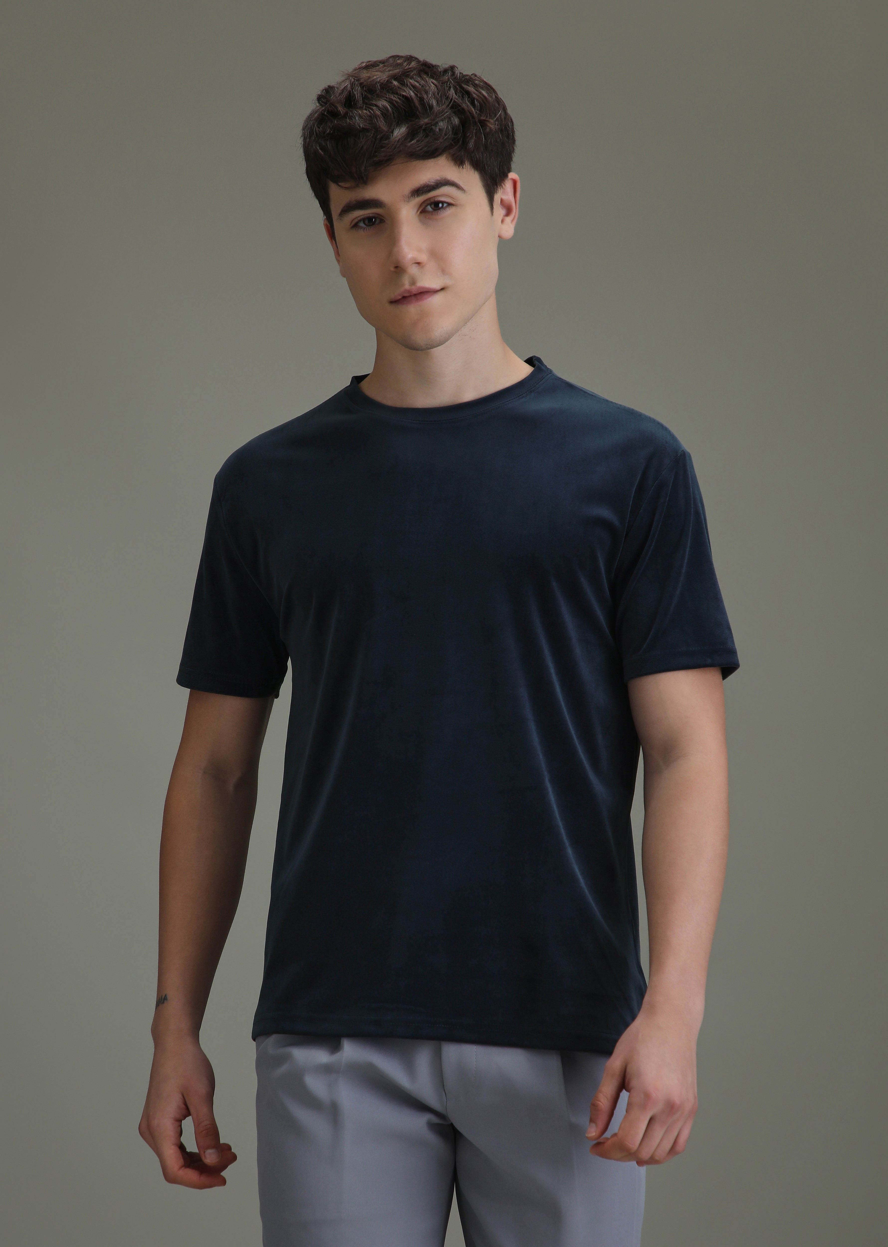 Dark Blue Suede T-shirt