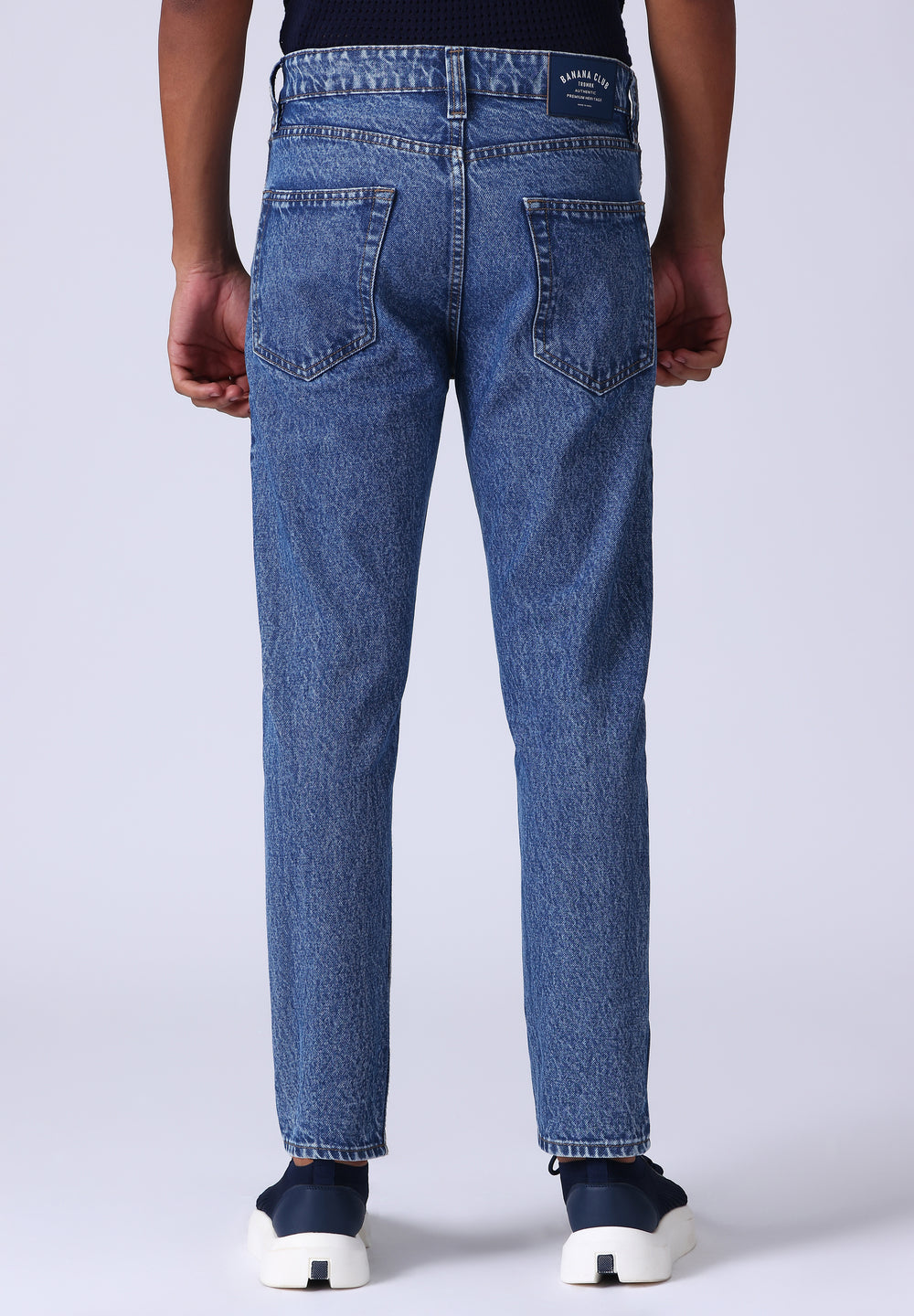 Dark Blue Wash Carrot Fit Jeans
