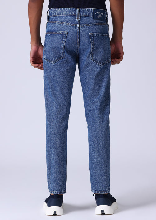 Dark Blue Wash Carrot Fit Jeans