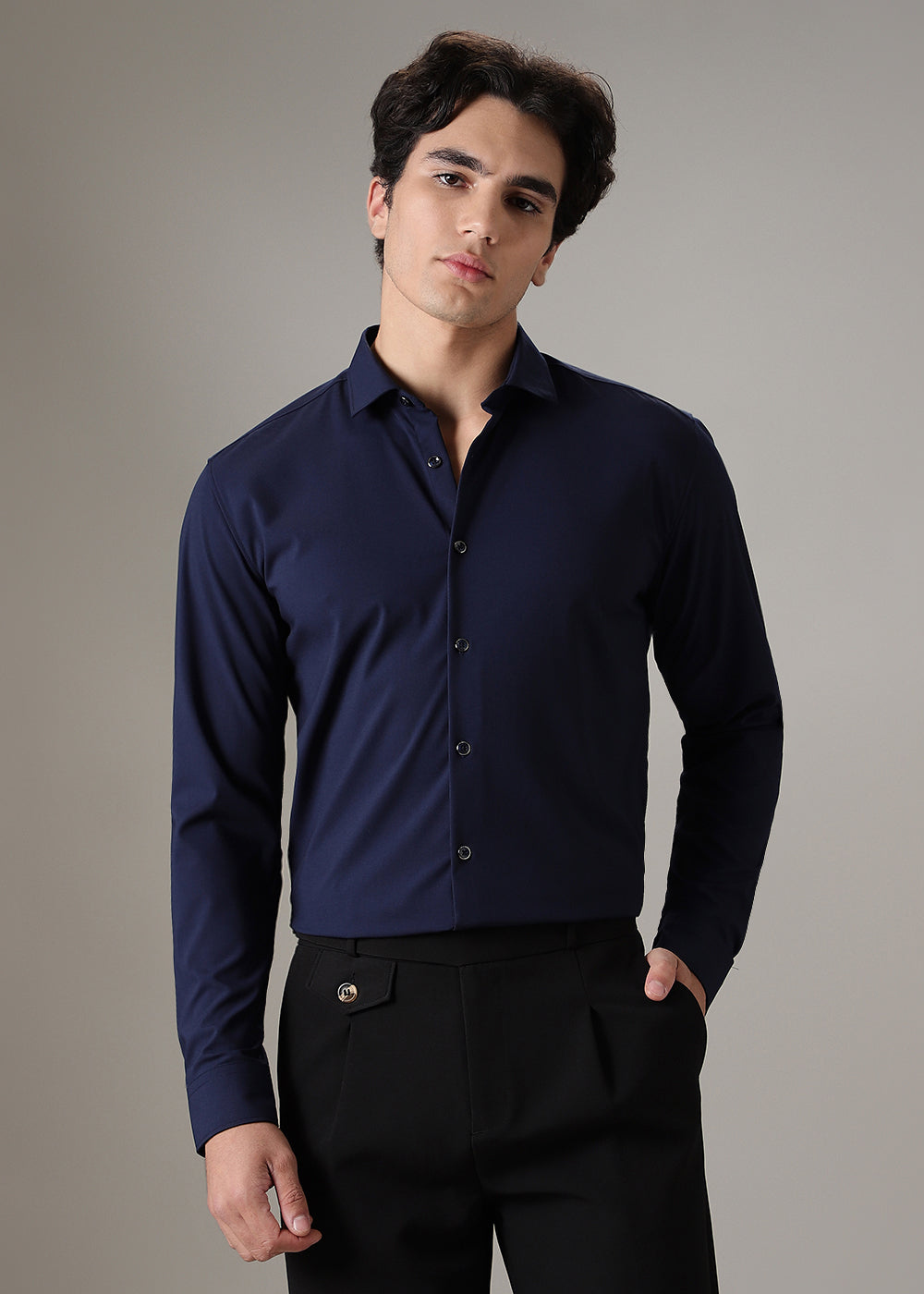 Dark Blue Wrinkle Free Shirt