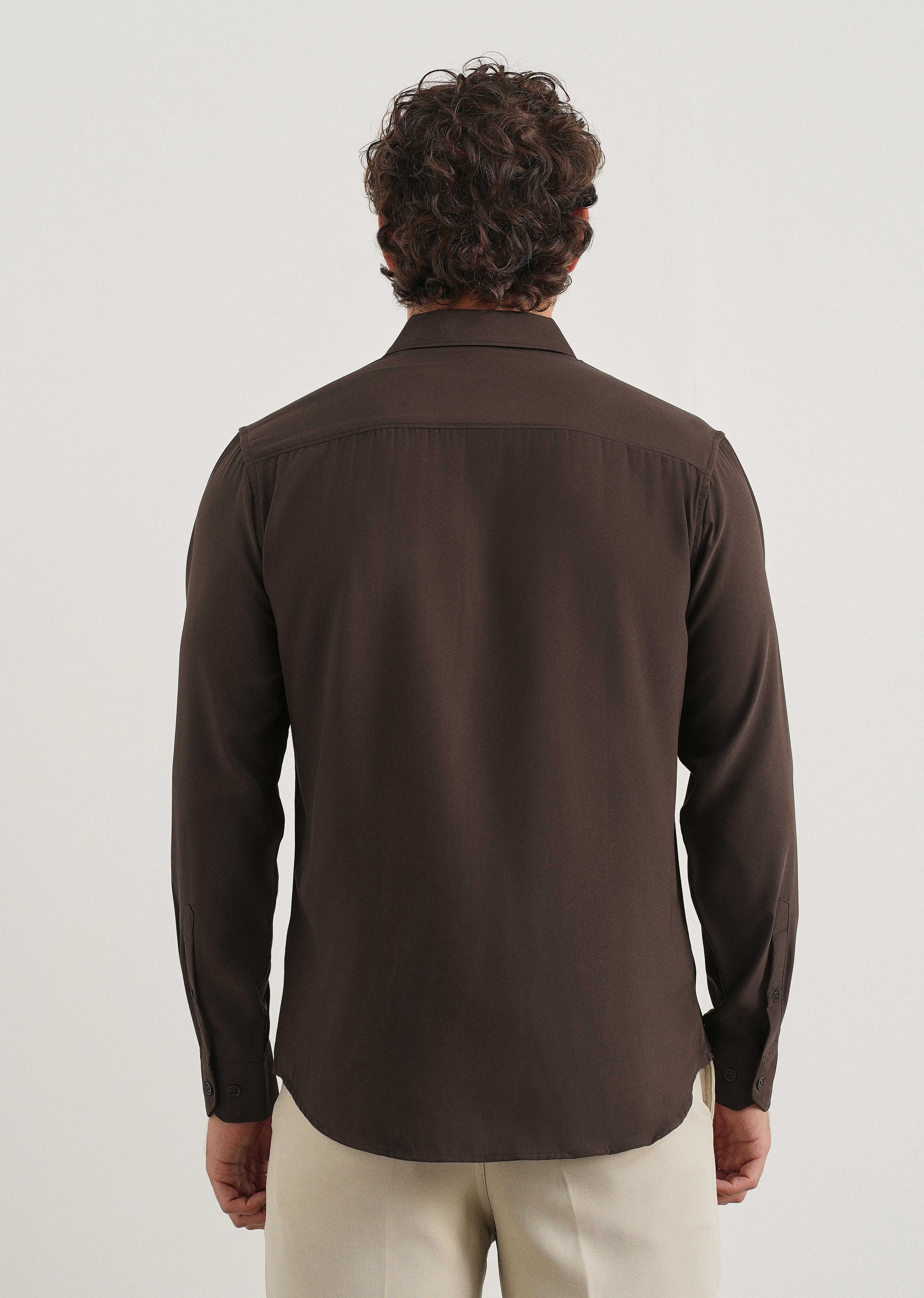 Dark Brown Fluid Soft Shirt