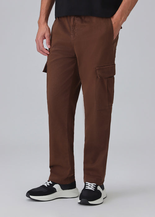 Dark Brown Twill Cargo Pant