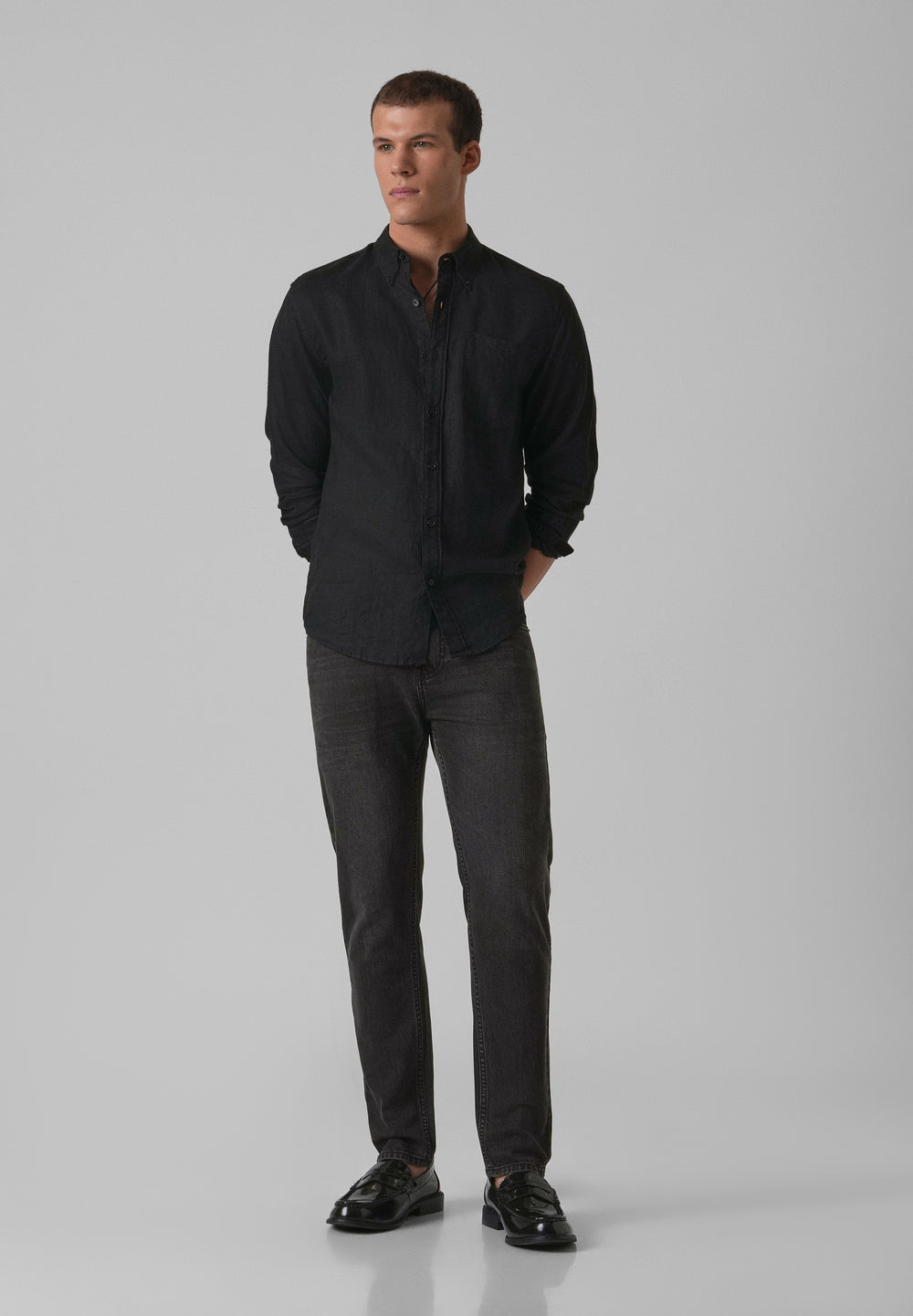 Dark Charcoal Grey Slim Fit Jeans