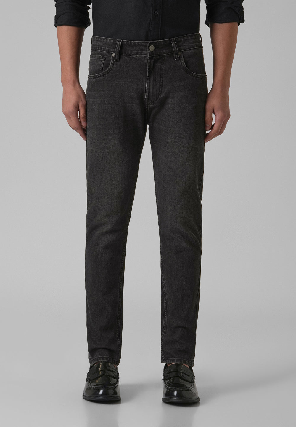 Dark Charcoal Grey Slim Fit Jeans