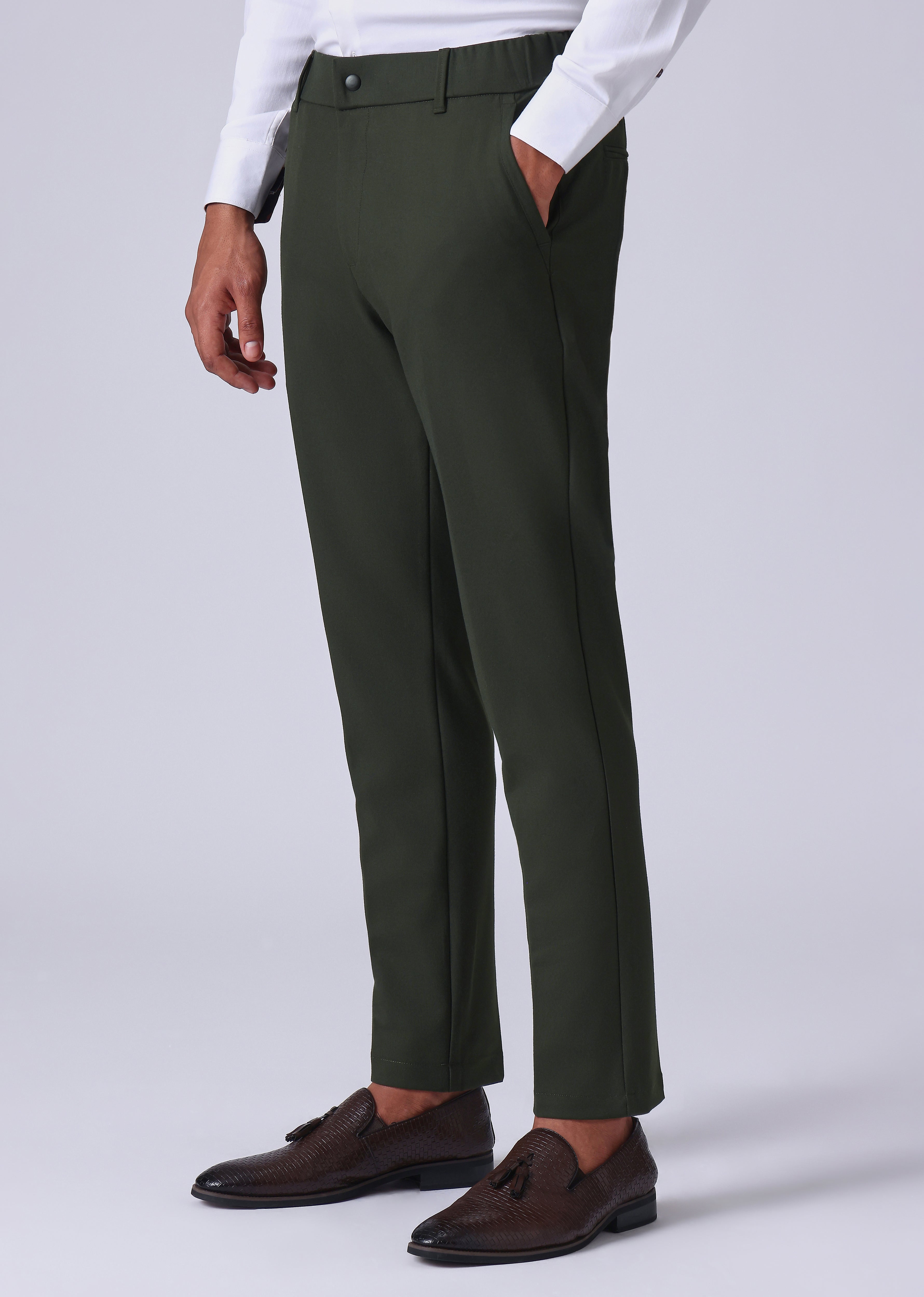 Dark Green 8 Way Stretch Trousers