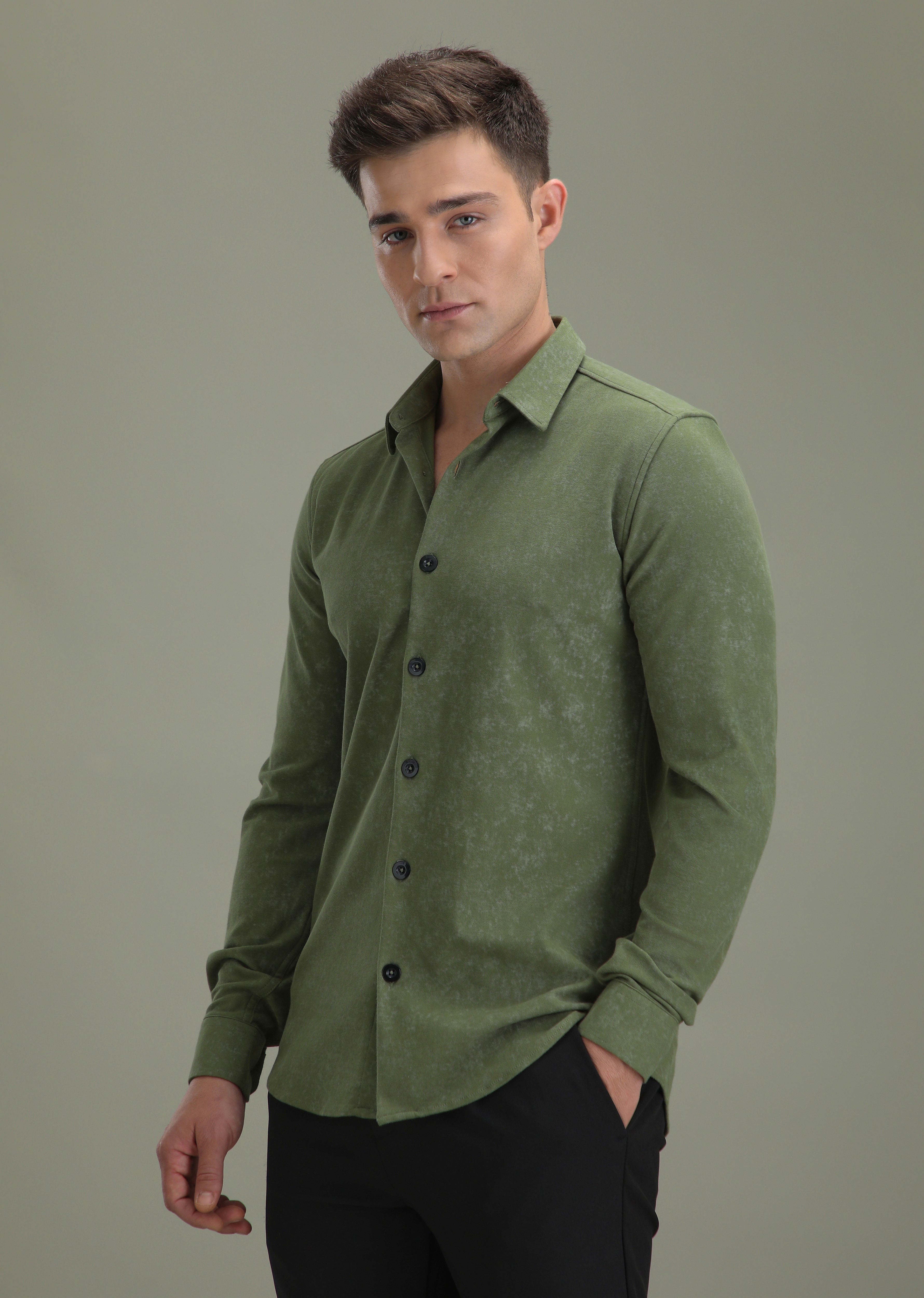 Dark Green Dye Shirt